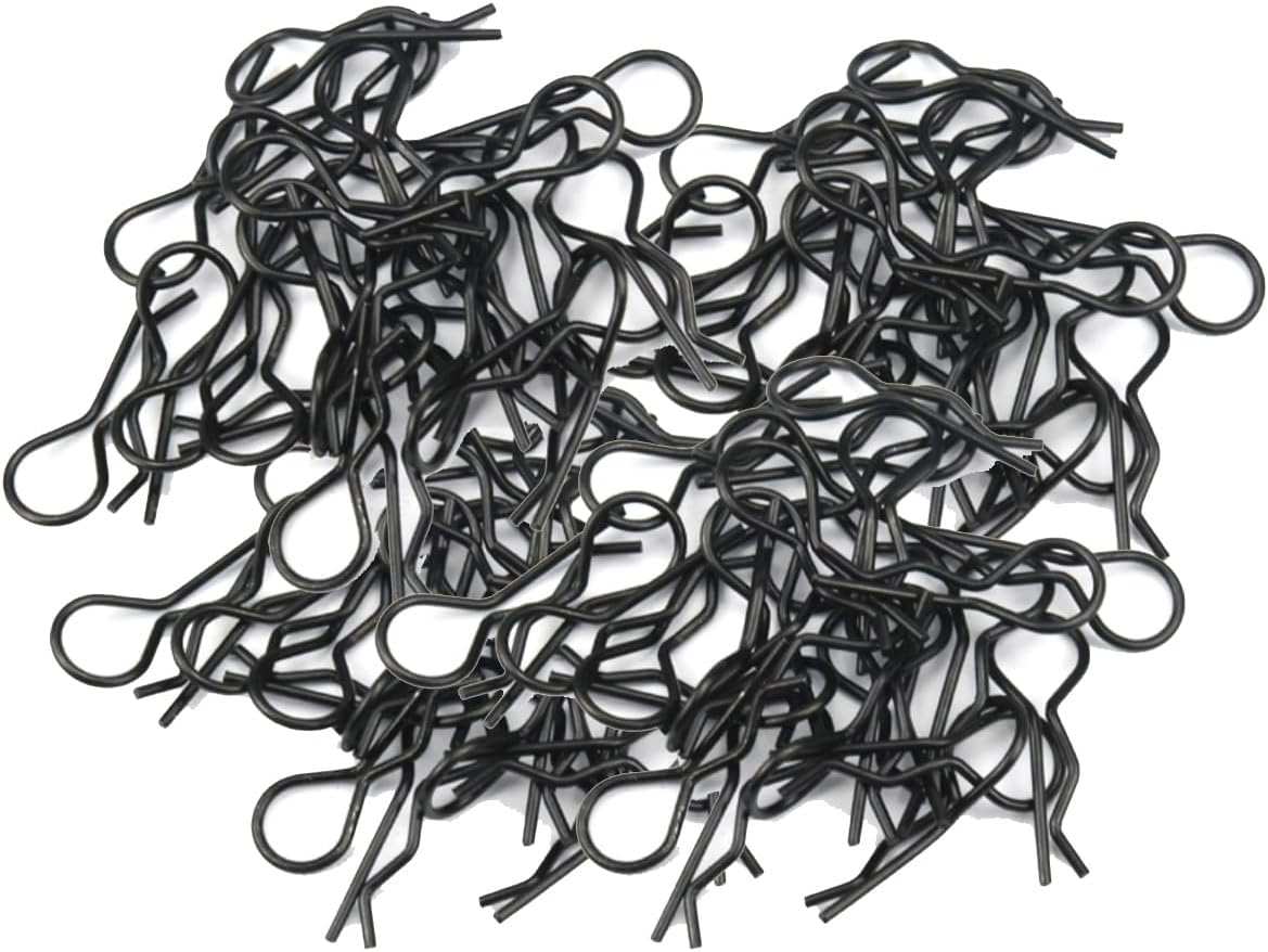 100PCS Black Universal RC Car Body Shell Pin R-Type Clips Compatible with 1/8 1/10 1/16 Scale Redcat HPI Himoto HSP Exceedrc Car Truck Buggy (For 1/10) image number 3