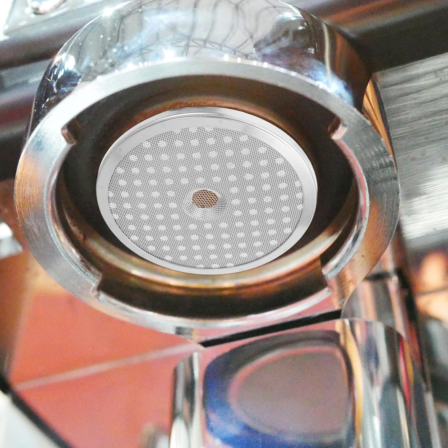 SEWOART 2Pcs Stainless Steel Espresso Puck Screen for Portafilter Reusable Coffee Filter Mesh Disks with Double Water Diffusion Design Filter Basket for Espresso Machines Easy to Clean image number 4