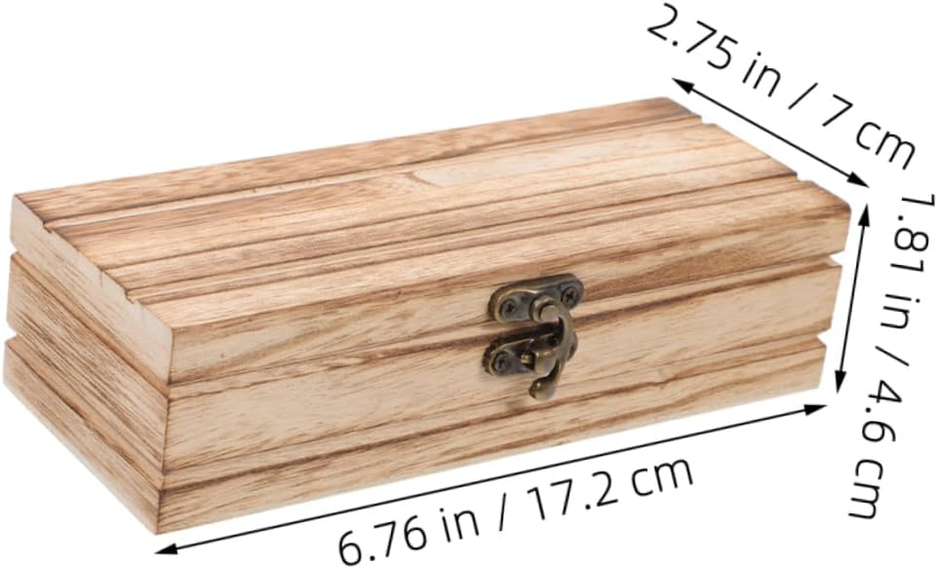 2Pcs Wooden Box Storage Lid Small Decorative Keepsake Boxes for Jewelry Earrings Home Office Organization image number 5