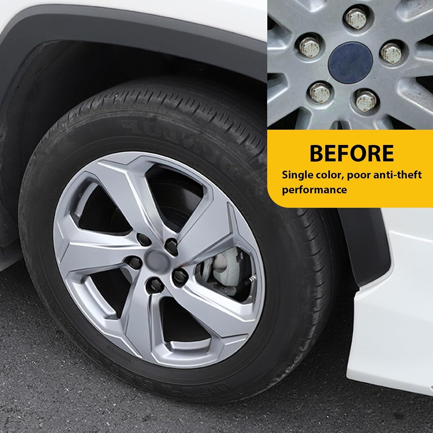 21 PCS Car Hub Protective Cap, 0.75"/19Mm Plastic Nylon Anti-Rust Dustproof Tire Screw Cap with Extraction Clip, Anti-Theft Bolt Lug Nut Cover, Universal Decoration Accessories for Cars (Black) - Red image number 4