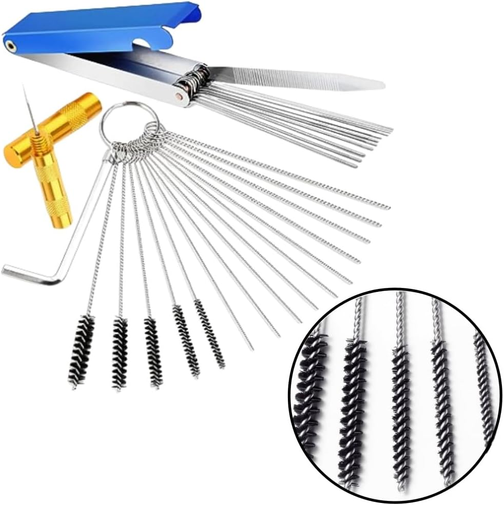 Carbon Dirt Jet Cleaner Carburetor,62 Pcs Welding Torch Tip Dirt Set Carb Jet Tool,Carb Cabon Jet Cleaner Remove Nozzle Paint Dirt Tattoo Tube,For Carbon Dirt Jet Nozzles Gas Orifice Engine Carburetor