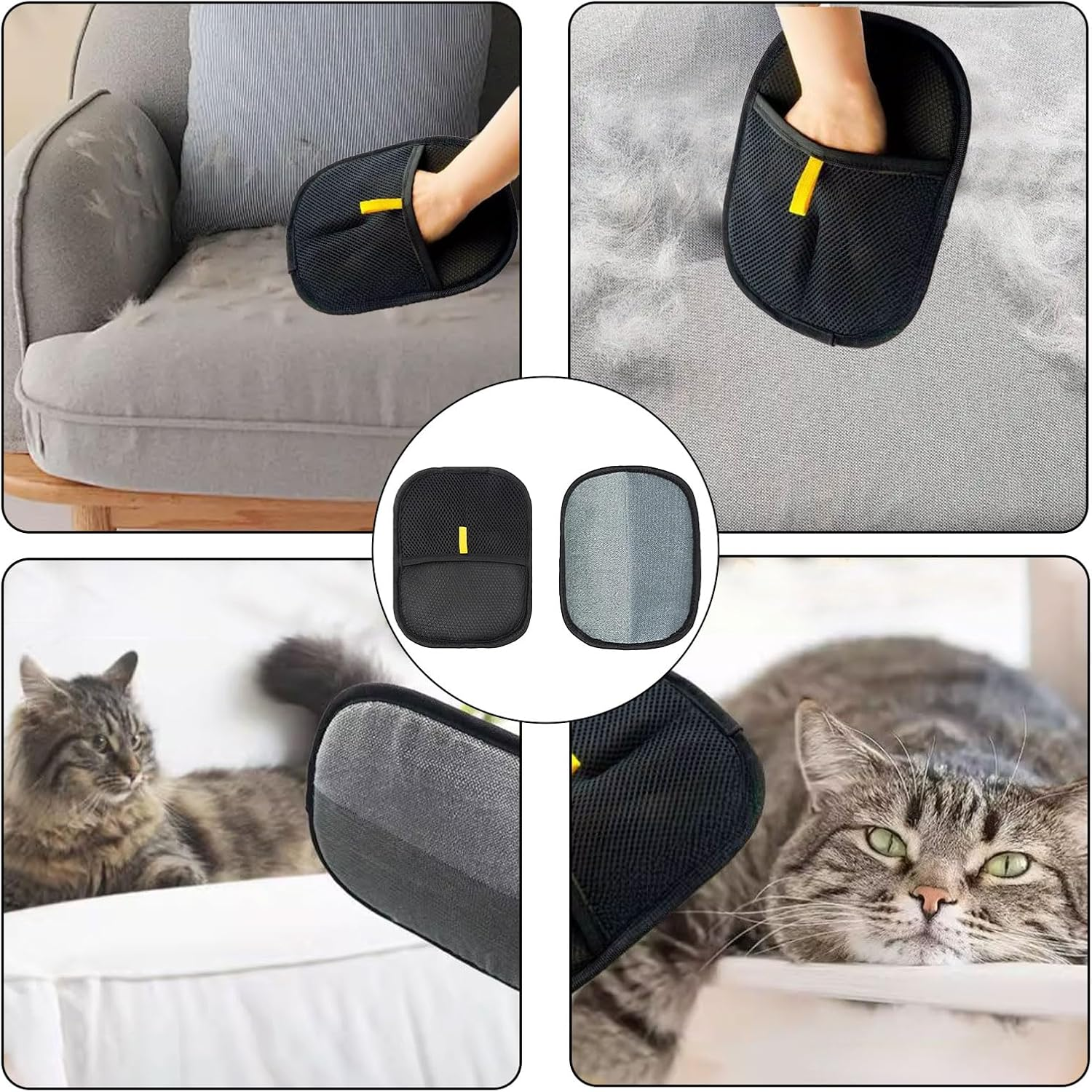 Mniimaluxe Pack of 2 Hair Removal Gloves for Breeding Animals, Pet Hair Remover Glove, Fur Magnetic Glove, Paw Moon, Pet Hair Remover Glove, Cat Hair Remover Glove image number 6