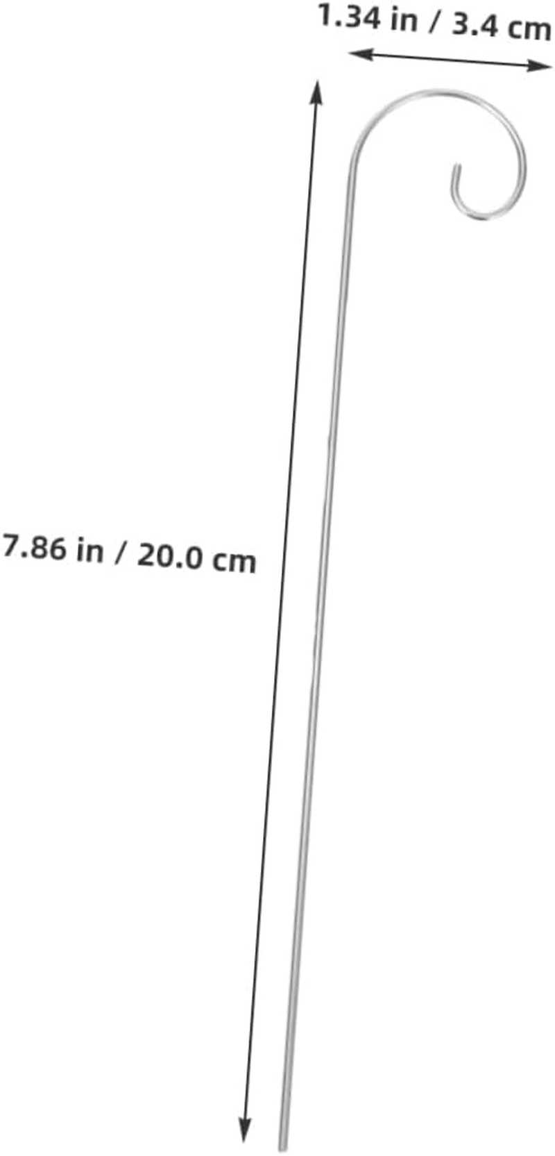 INOOMP 20Pcs Mini Shepherd Hook Garden Plant Sign Stake Metal Garden Markers Stake Outdoor Lawn Ornament Hanger for Hanging Plants Signs Decorations image number 2