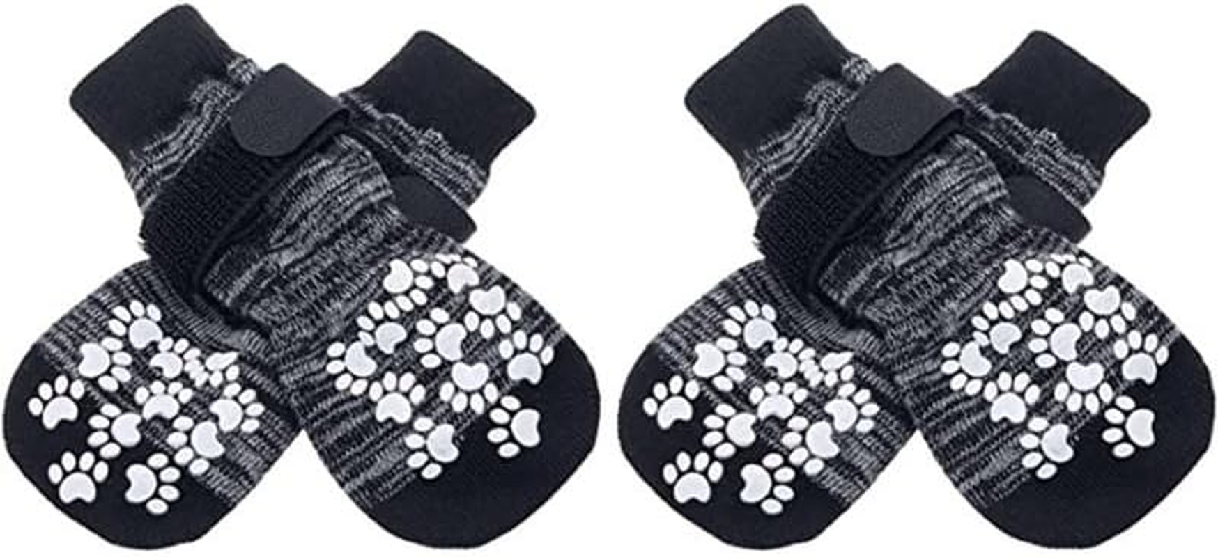 Non Slip Dog Socks - Dog Shoes Paw Protectors Grips for Hot/Cold Pavement, Strong Traction Indoor Hardwood Floors, Injury Protection Prevent Licking for Small Medium Large Dogs (Grey, Medium) image number 2