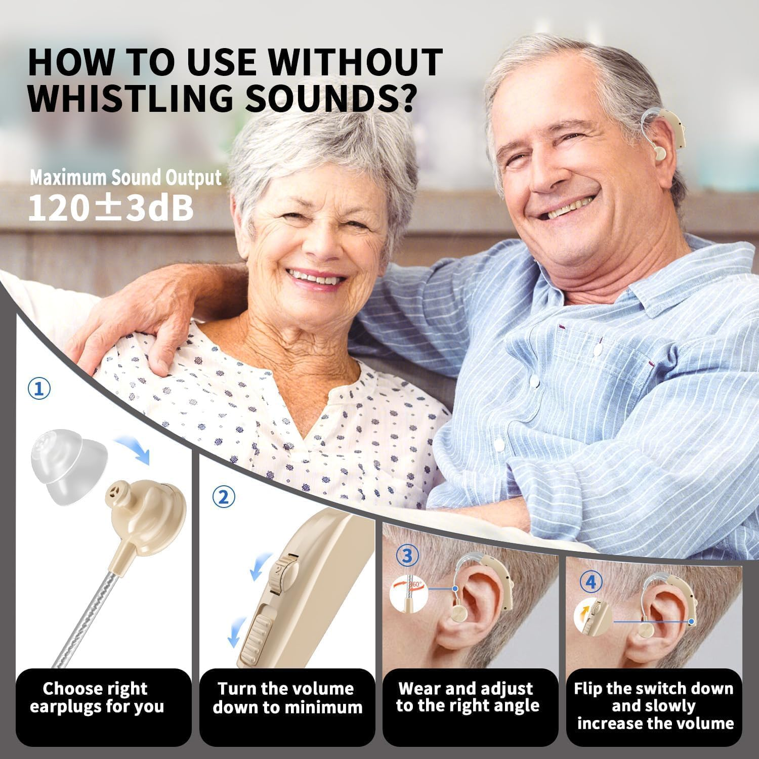 Hearing Aids for Seniors with Hearing Loss, Rechargeable Hearing Amplifiers with Noise Cancelling and Volume Control for Adults Women Men, Behind-The-Ear Hearing Aid image number 3