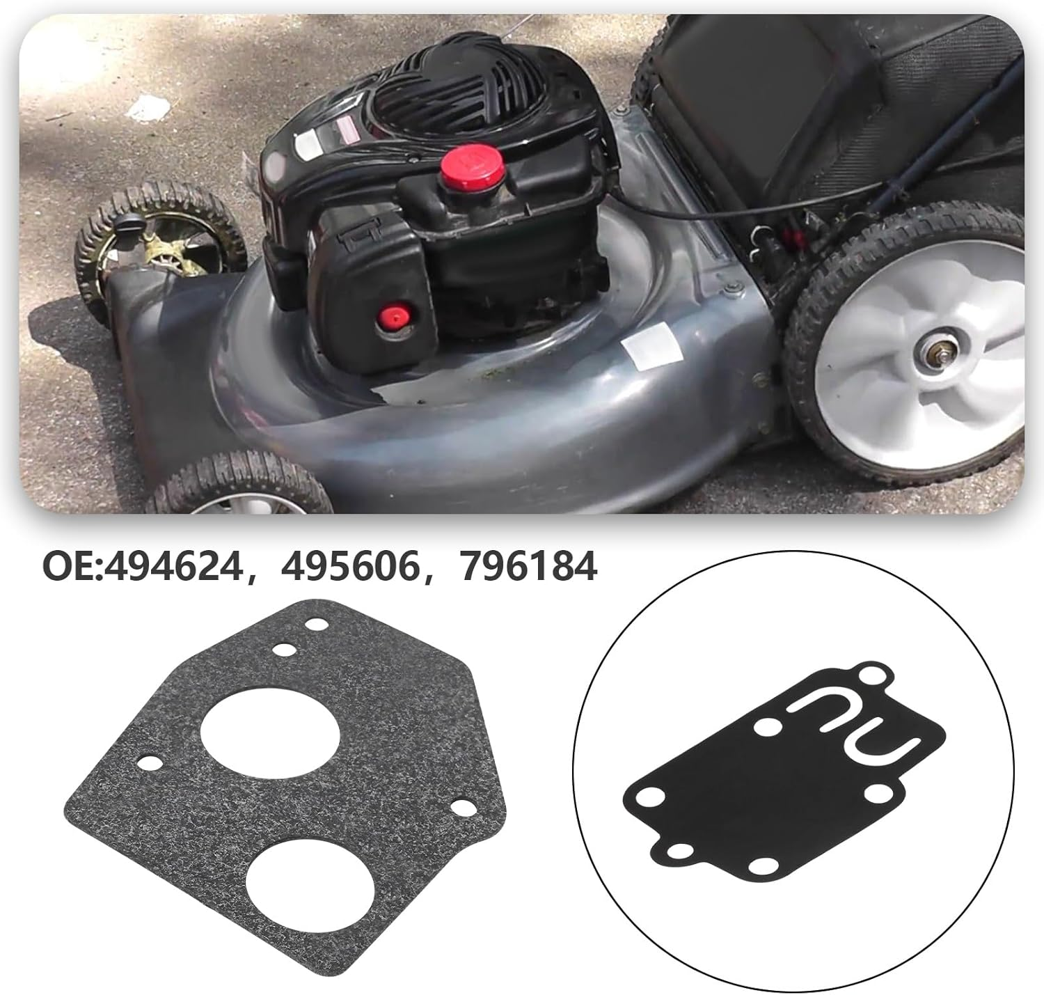 OTOTEC 1Set Carburetor Rebuild Kit Replacement Part 94624 495606 796184 Compatible with Briggs and Stratton Compatible with Craftsman 3HP to 5HP Engines Small Engine Carburetor Kit image number 3