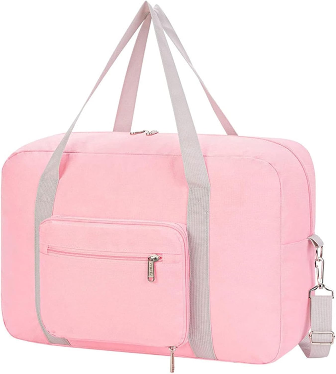 Small Cabin Bag for Airlines Foldable Underseat Travel Water-Resistant Hand Luggage Holdall Weekend Overnight Bag for Men Women Pink