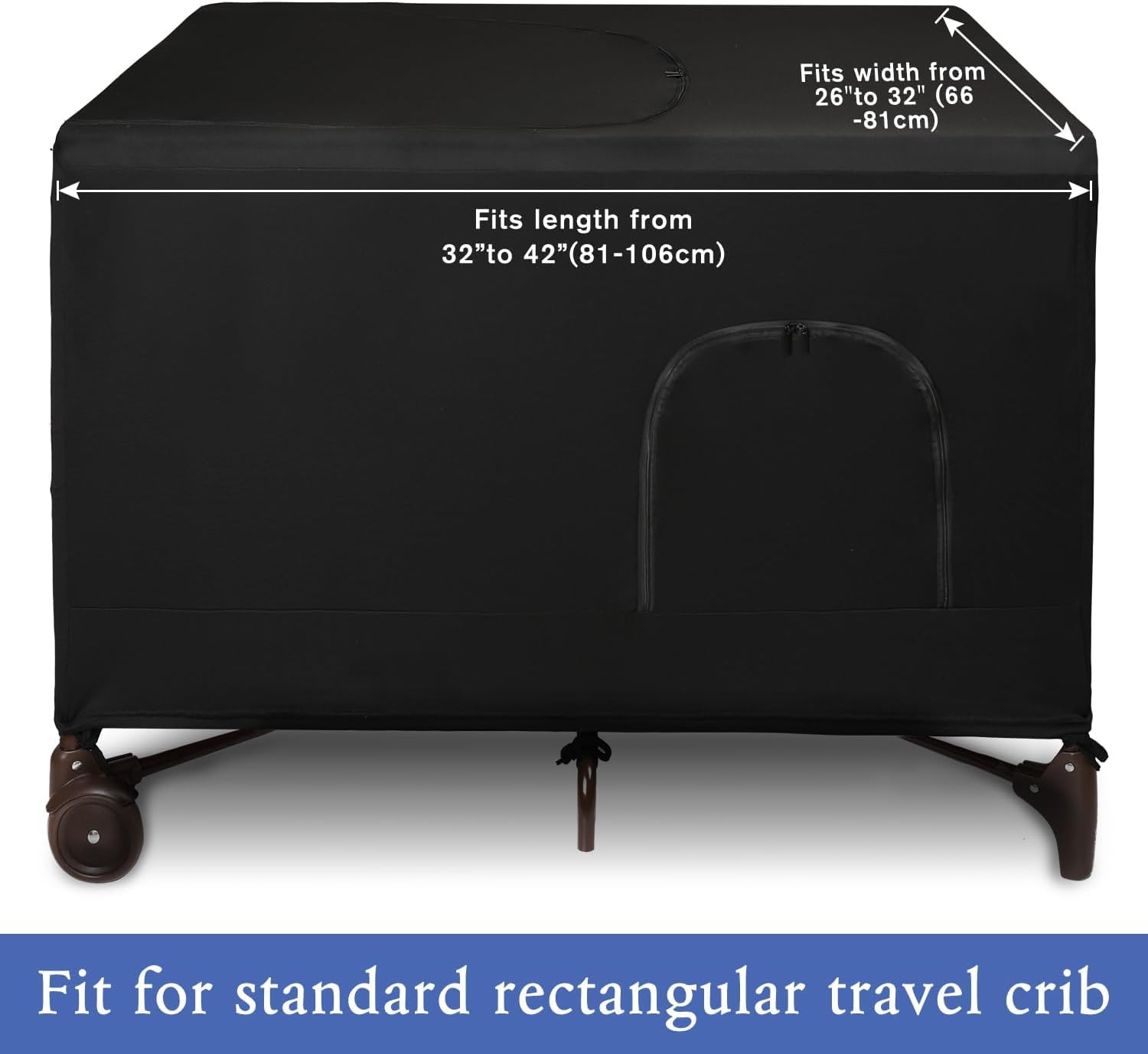 Crib Blackout Cover for Pack N Play - Travel Crib Cover, Breathable Netting Cover/Tent for Indoor or Outdoor Portable Stretchy Blackout Tent, Net Curtains image number 1