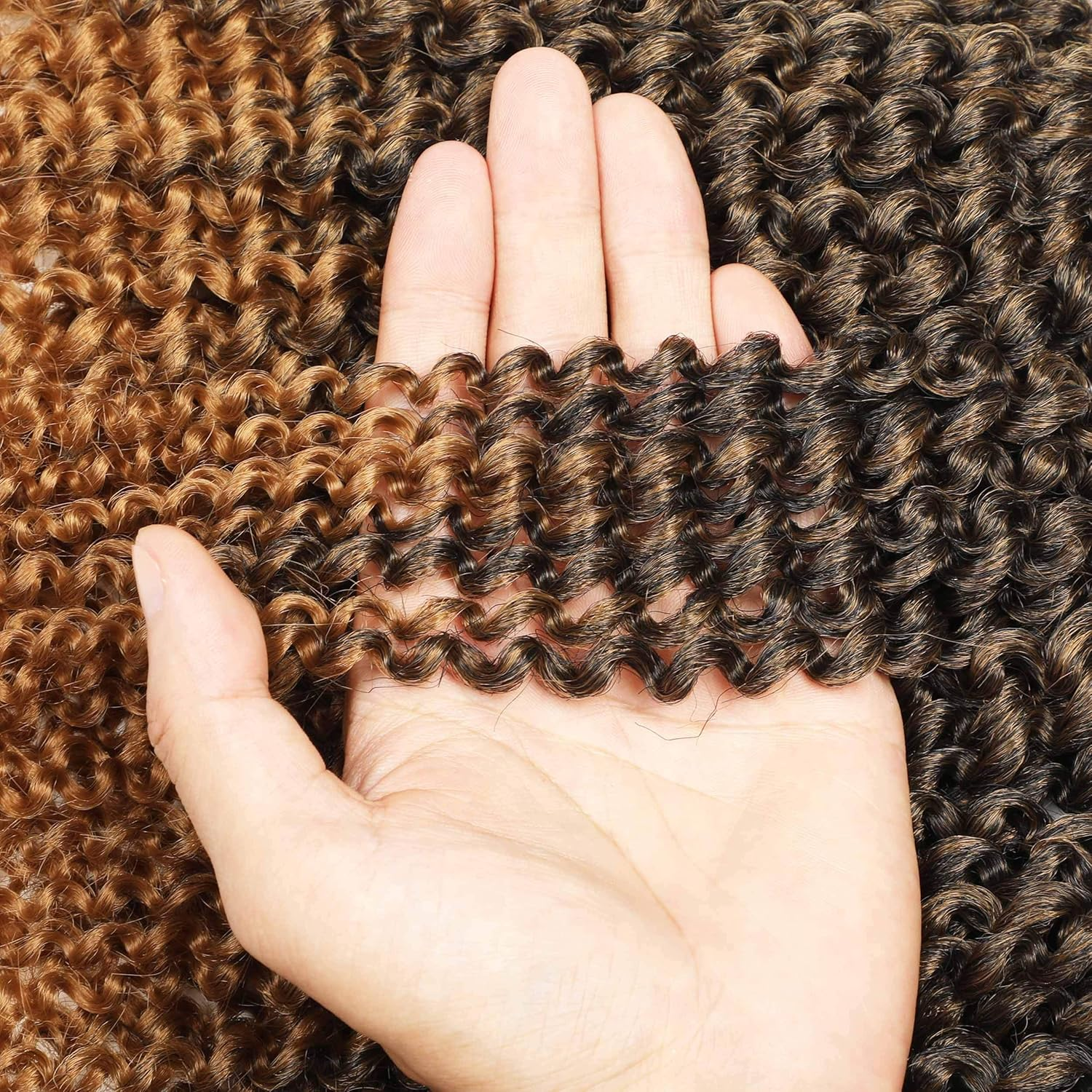 3Pcs/Pack Marley Bob Kinky Curl 8 Inch Afro Kinky Twist Hair Soft Synthetic Crochet Braiding Hair Extention (1B/27) - 1B/27 image number 4