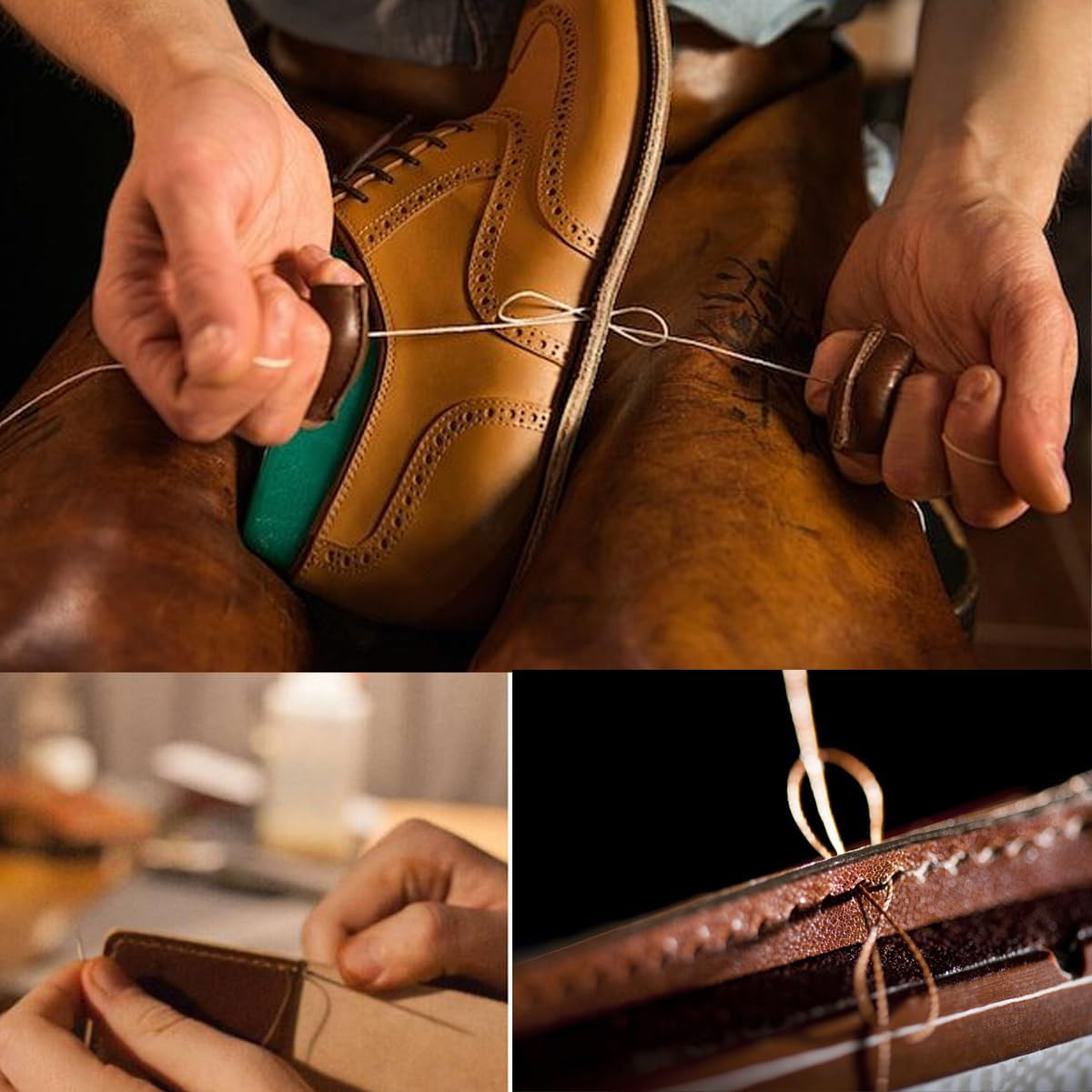 260M 150D Leather Sewing Waxed Thread - Hand Stitching Craft Repair Cords in 4 Colors image number 4