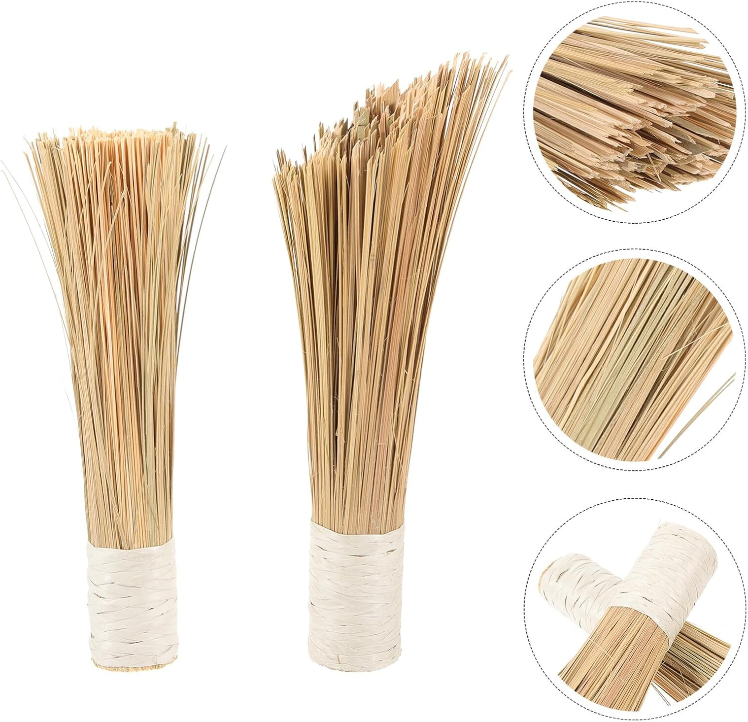 WEKADRIN 2Pcs Bamboo Wok Brush Cleaning Scrubbers with Comfortable Non-Slip Handle for Heavy-Duty Kitchen Use Non-Stick Cookware and Dishes image number 2