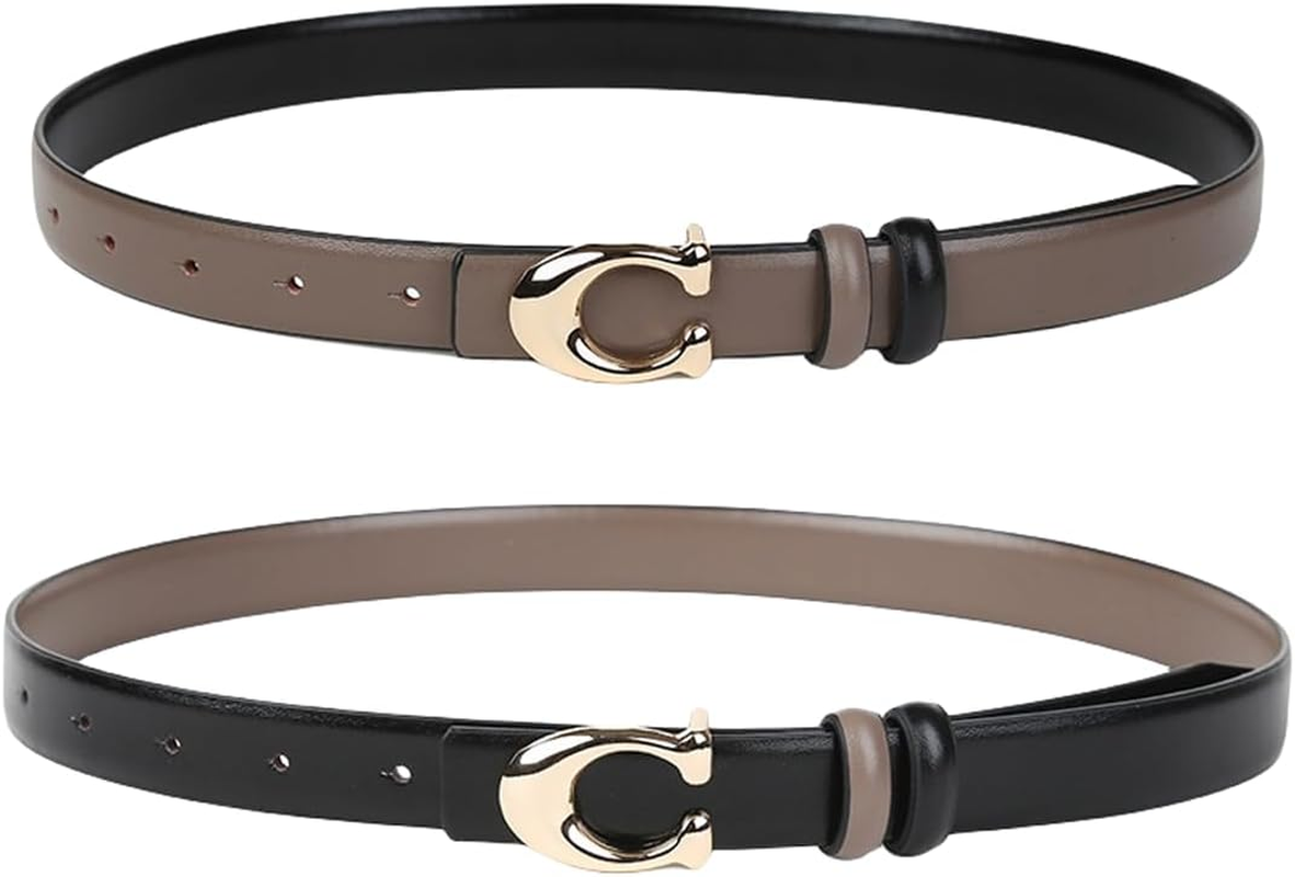 Torostra Women Reversible Leather Belt for Dresses Pants Jeans,Fashion Dress Belts