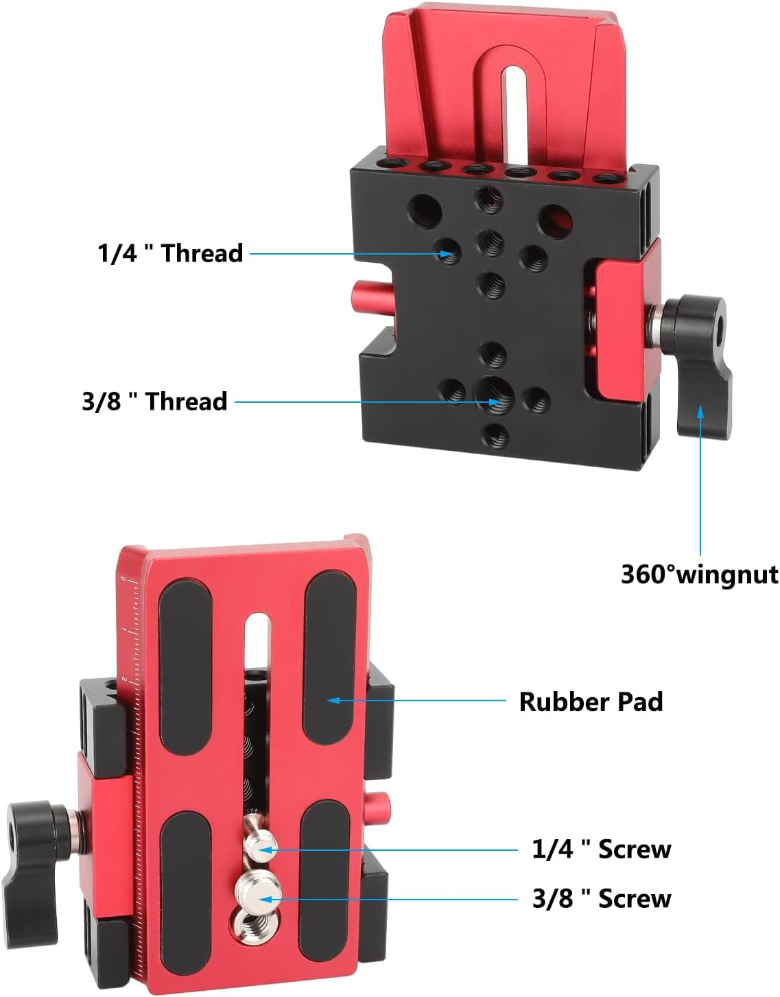 CAMVATE Quick Release Bracket Base QR Plate Replacement Converter for Manfoto (Red) 3711 image number 3