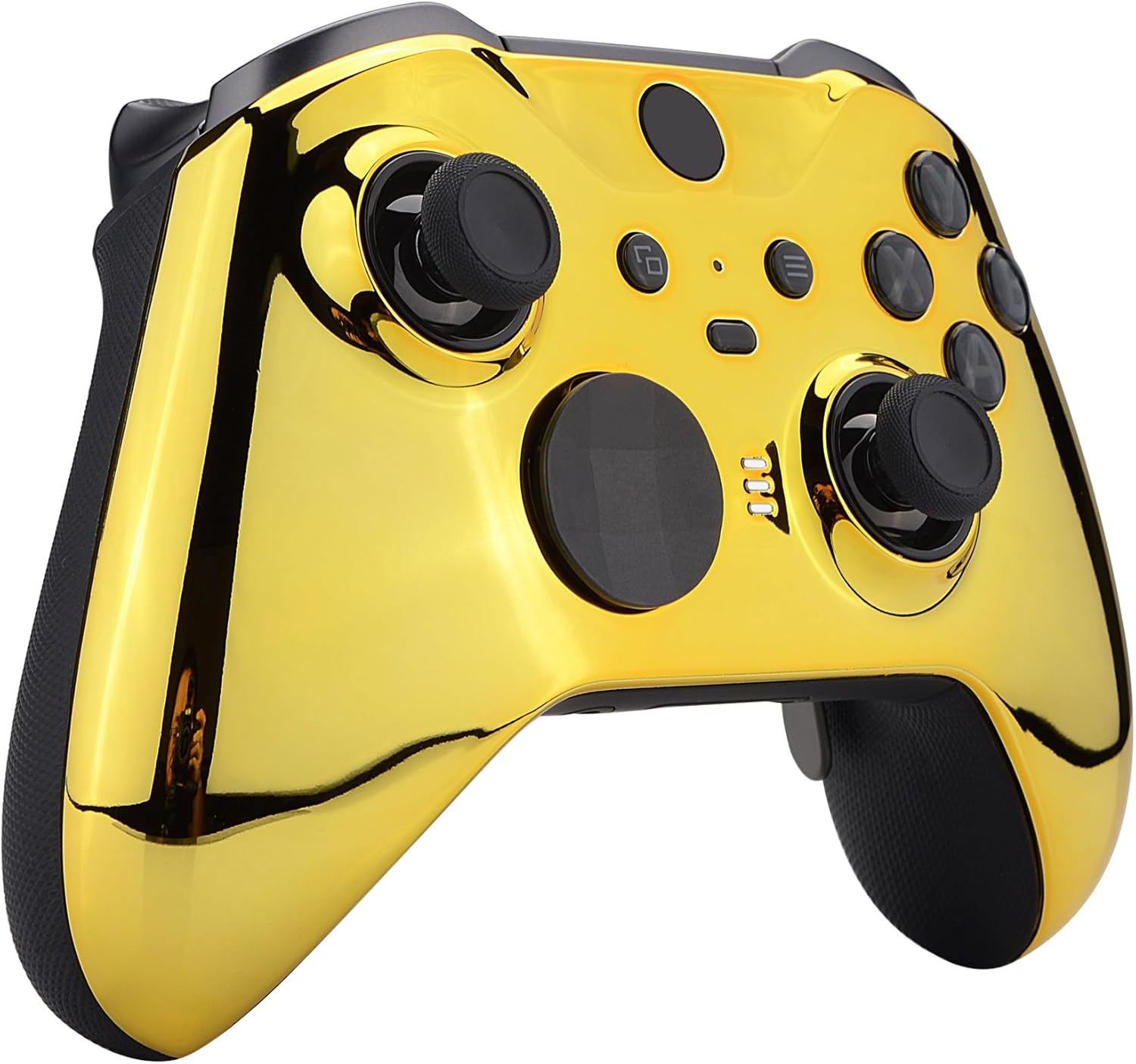 Extremerate Chrome Gold Edition Glossy Faceplate Cover, Front Housing Shell Case Replacement Kit for Xbox One Elite Series 2 Controller Model 1797 - Thumbstick Accent Rings Included - Chrome Gold image number 6