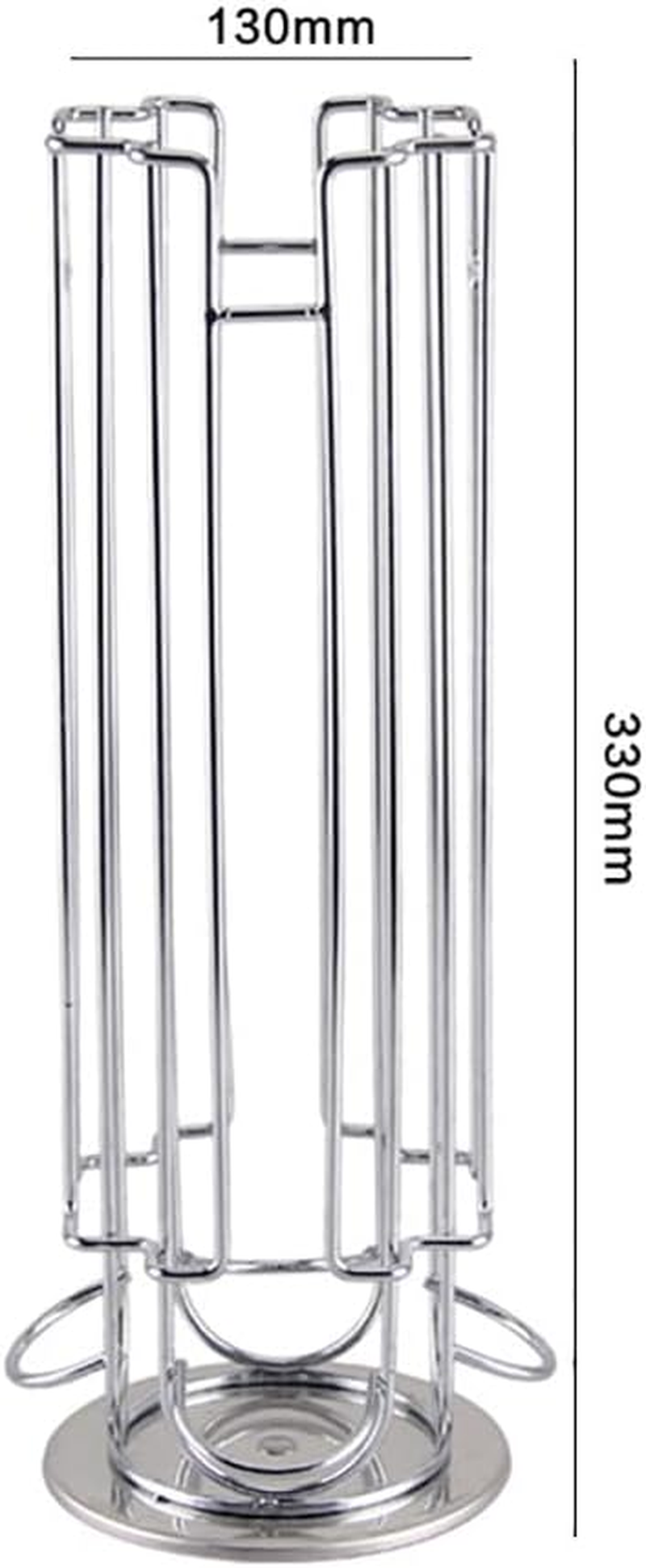 BIGTEDDY Dolce Gusto Coffee Capsule Storage Rack, 24 Pods, Silver, Modern, Revolving, Countertop, Home, Bar, Office, Restaurant, 13*13*33 Cm