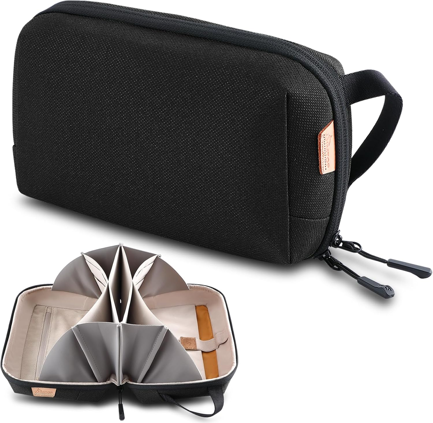 SIMTOP Cable Organiser Bag Small, Waterproof Cable Organiser Travel Electronic Bag Organiser on the Go for USB Charging Cable Mouse Charger Mobile Phone Accessories Power Bank Storage Cable Bag