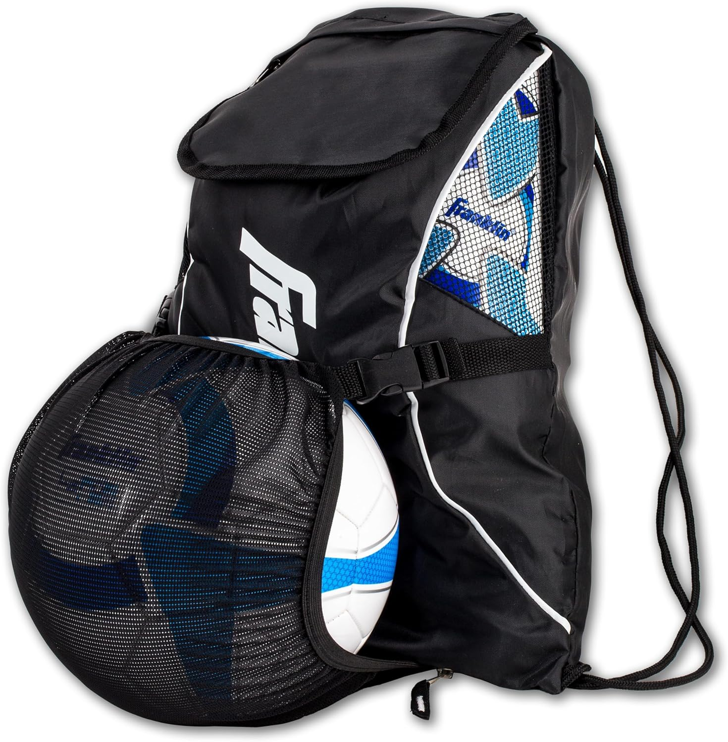 Franklin Sports Soccer Backpacks - Deluxe Boys & Girls Equipment Bags with Ball Holder - Youth & Adult Sizes image number 4