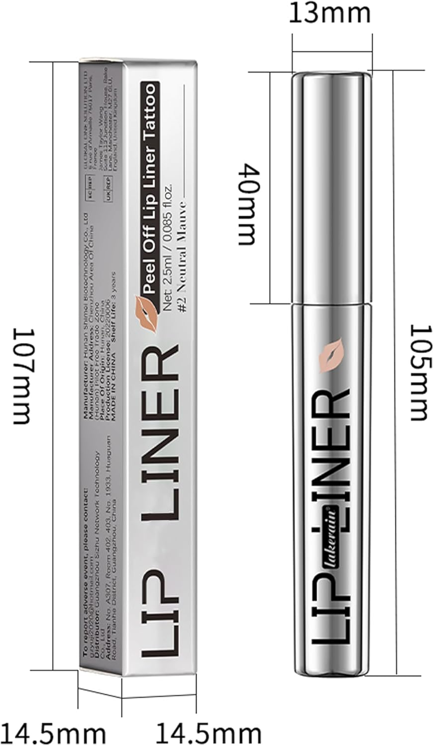 Erinde Peel off Lip Liner Stain with Tweezer, Matte Peel off Tattoo Lip Liner, Long Lasting Waterproof Lip Gloss, Transfer-Proof Highly Pigmented Color Lipliner #1 Rose Pink image number 1