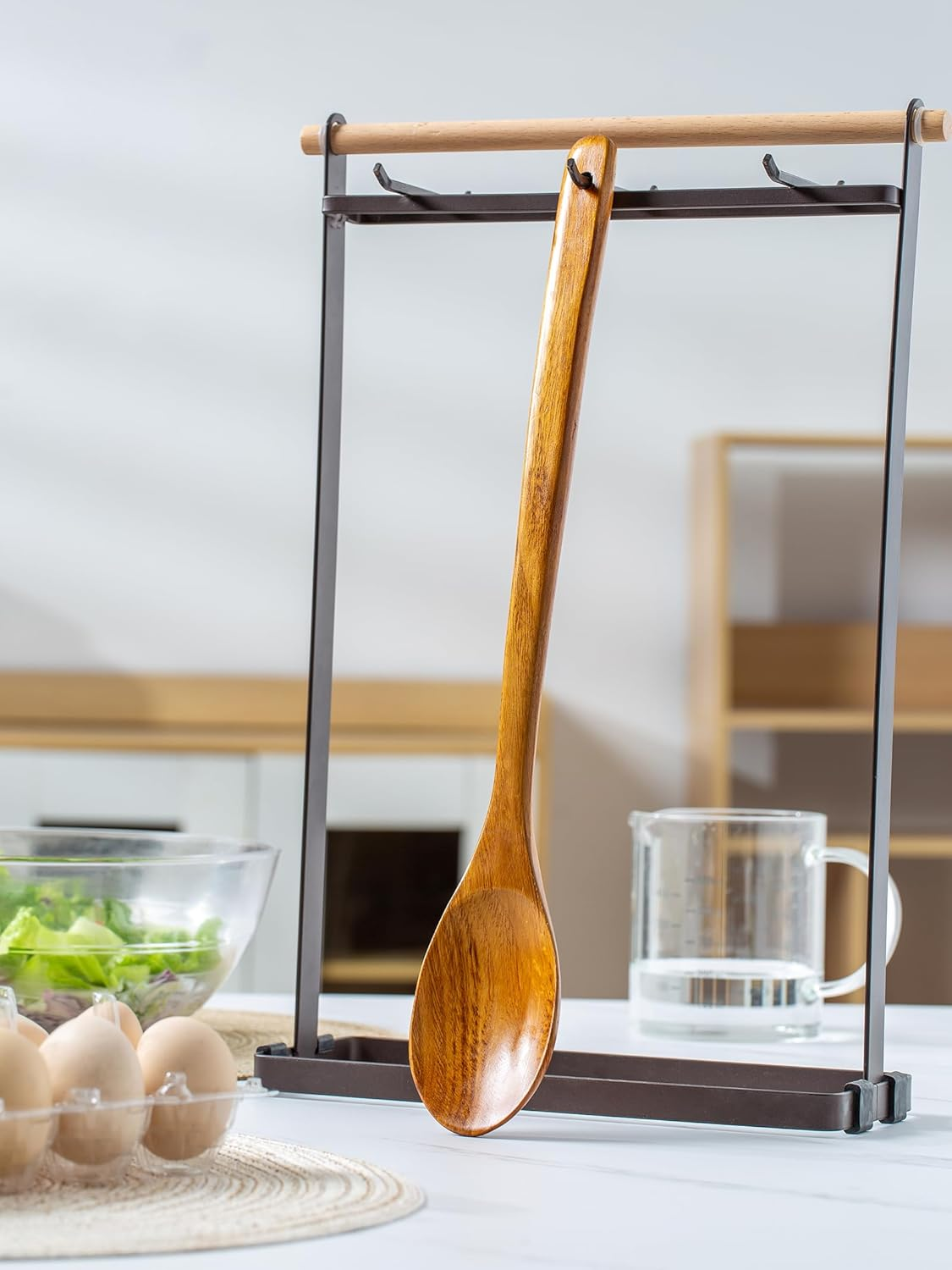 Wooden Mixing Spoon, 16.5 Inch Long Handled Wooden Spoons for Cooking and Stirring image number 6