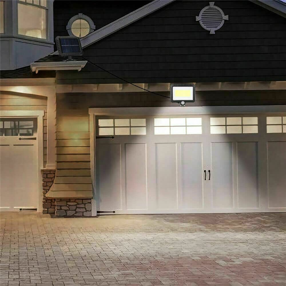 2X 100 Led Solar Sensor Lights Light Motion Detection Security Garden Flood Lamp (2X)