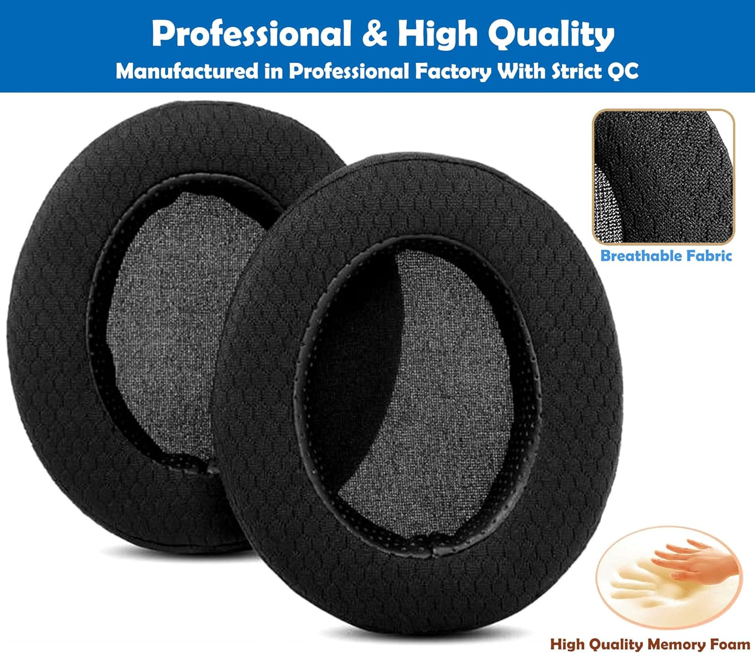 Dowitech Breathable&Durable Earpads Cushion Replacement Compatible with Fostex T50RP TH-X00 T40Rpmk3 X2 T40Rps Headphones Ear Pads with Mesh Fabric and Memory Foam