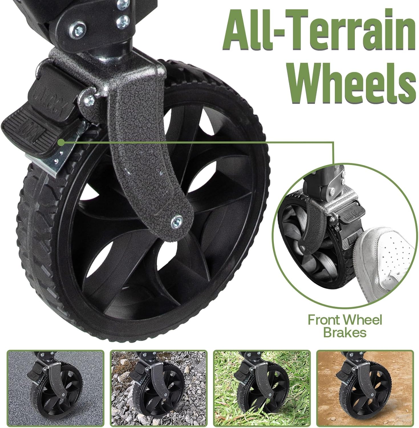 Night Cat Collapsible Wagon for Camping: 150L Garden Gart with Wheels Heavy Duty - Folding Utility Wagon for Outdoor Beach image number 5