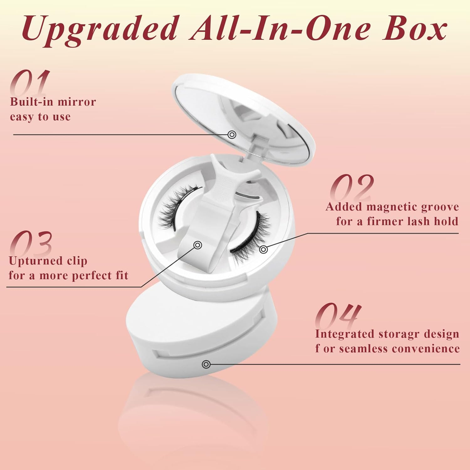 Magnetic Lashes with Applicator Magnetic Eyelashes Natural Look No Eyeliner Magnetic Eyelashes with Applicator Korean Magic Magnetic Eyelashes with Mirror and Curler