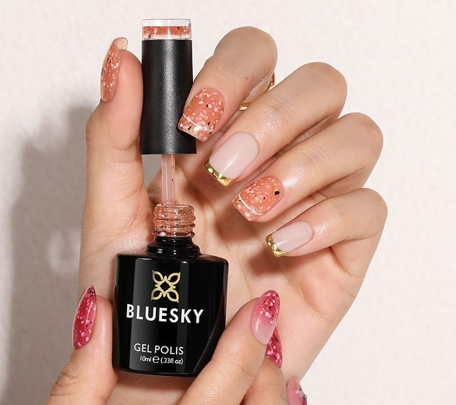 Bluesky Dancing Dahlia Flower Gel Nail Polish 10 Ml, Orange image number 3