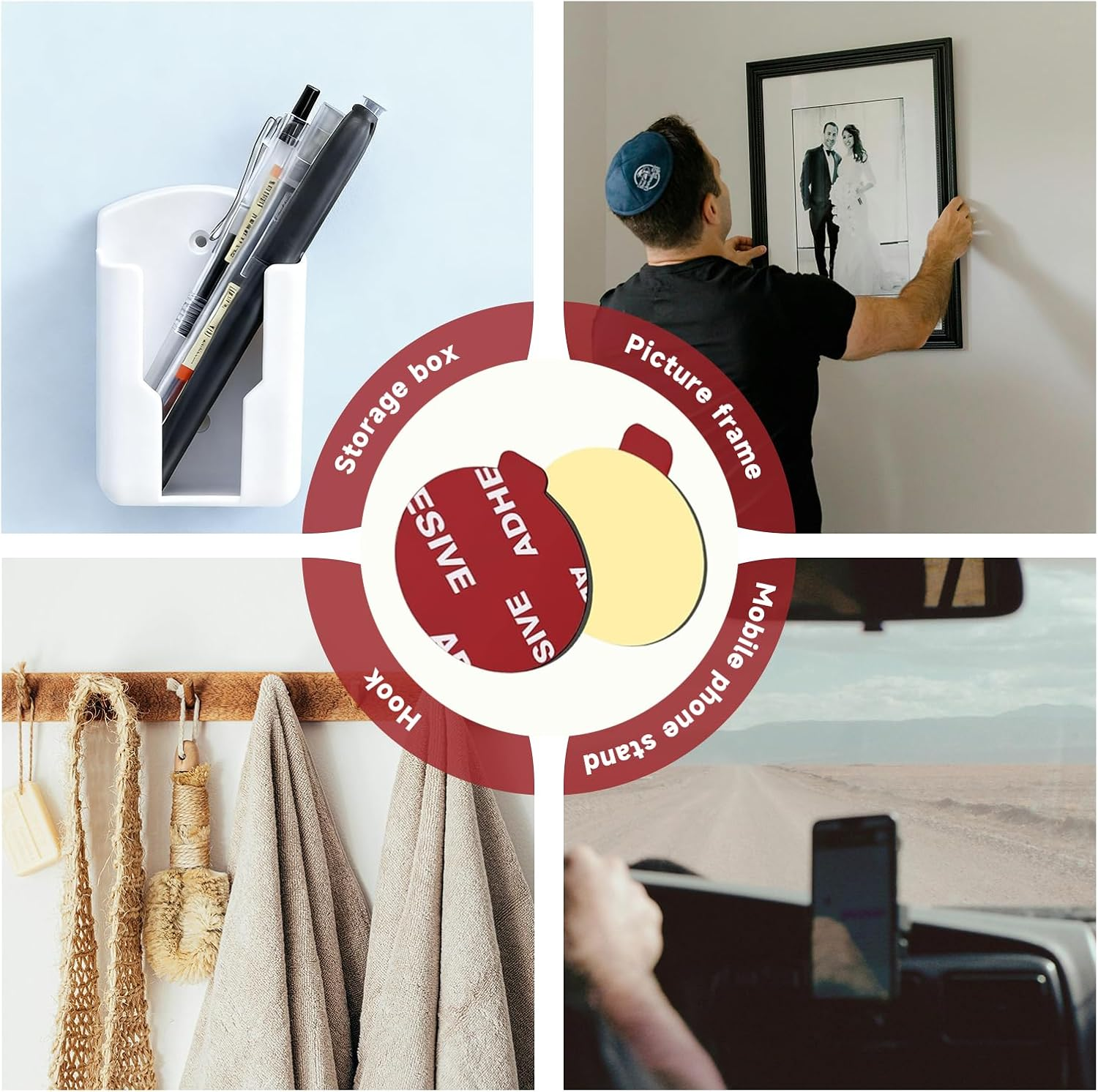 Xlihdzum 12 Pack 3M Sticky Adhesive Replacement Compatible - with Socket Mount Base VHB Sticker Pads for Collapsible Grip Stand and 3M Double Sided Tape Adhesive Mounting Pads Replacement image number 3