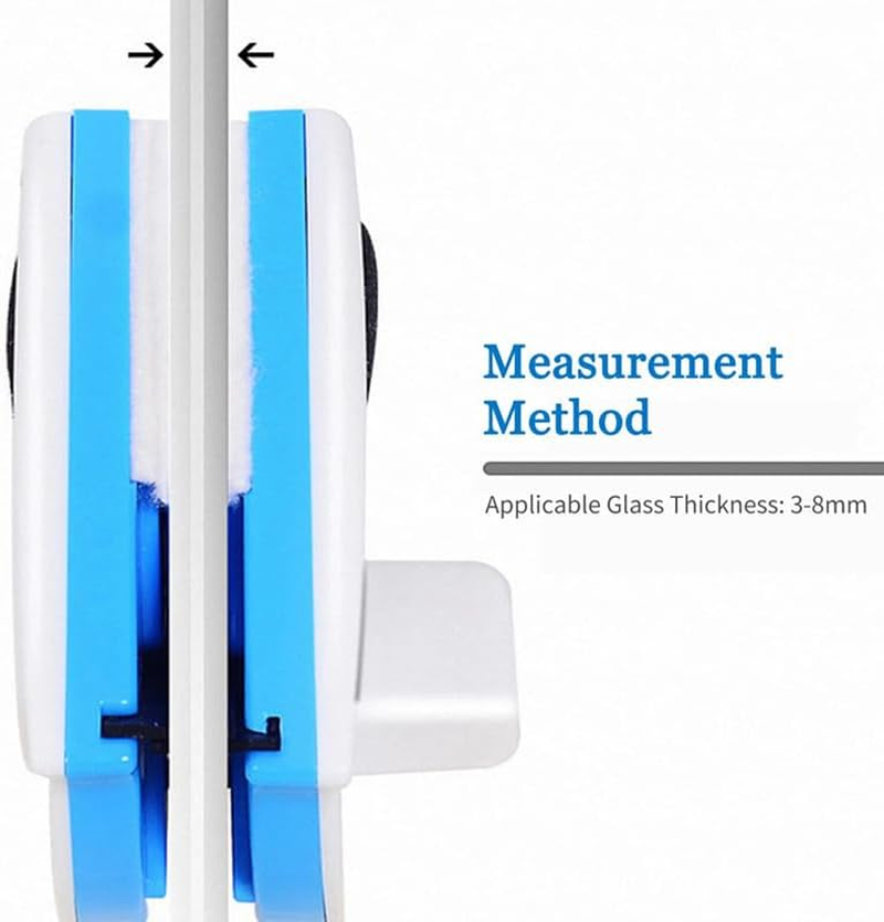 AIMALL Double Sided Magnetic Window Cleaner for Glazed Glass, Powerful Wiper Tool for 3-8Mm Double Glazed Windows, with Anti-Falling Rope, 2.17"X4.72" Size