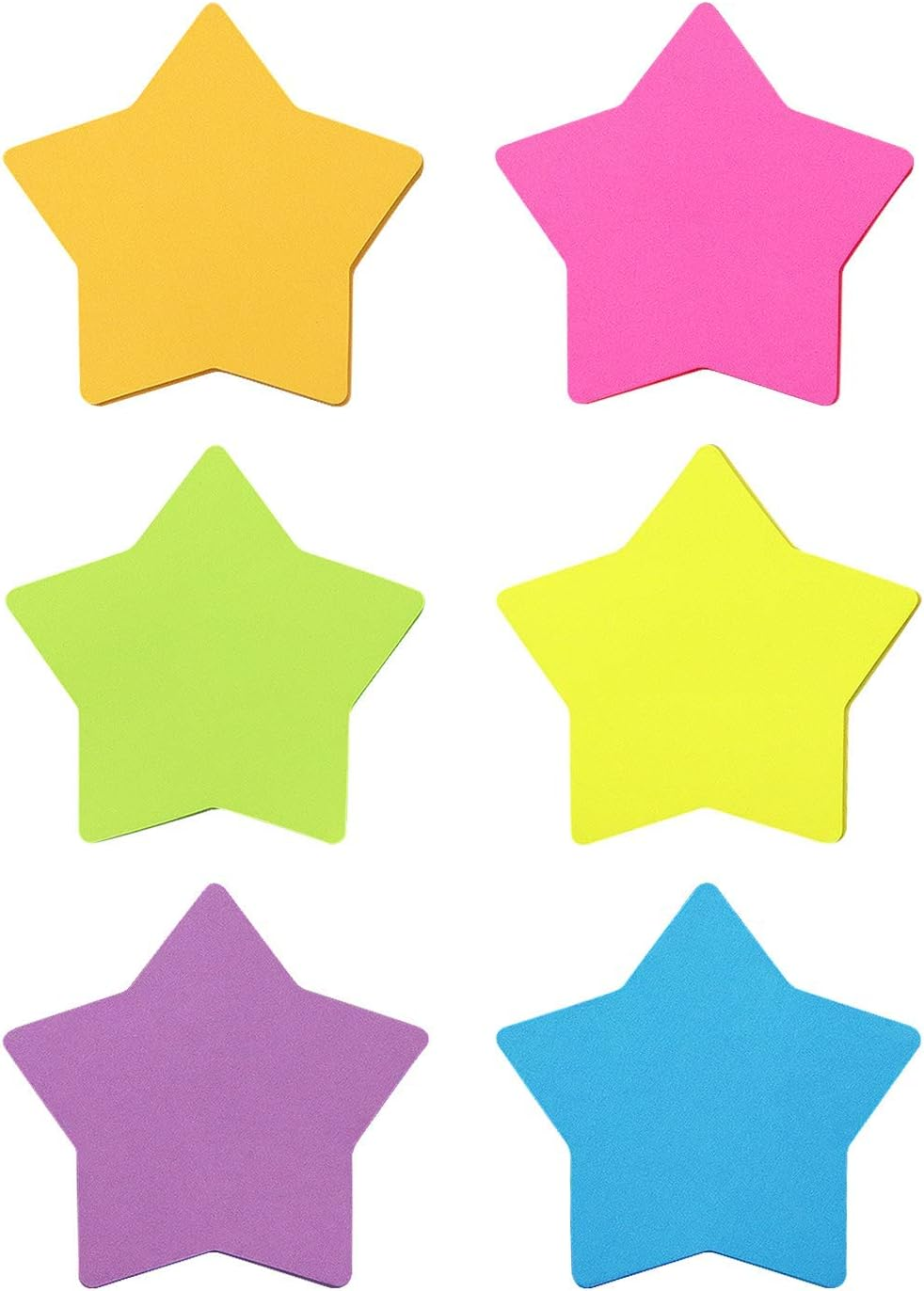 Star Shape Sticky Notes 8 Color Bright Colorful Sticky Pad 75 Sheets/Pad Self-Sticky Note Pads (8 Pads)