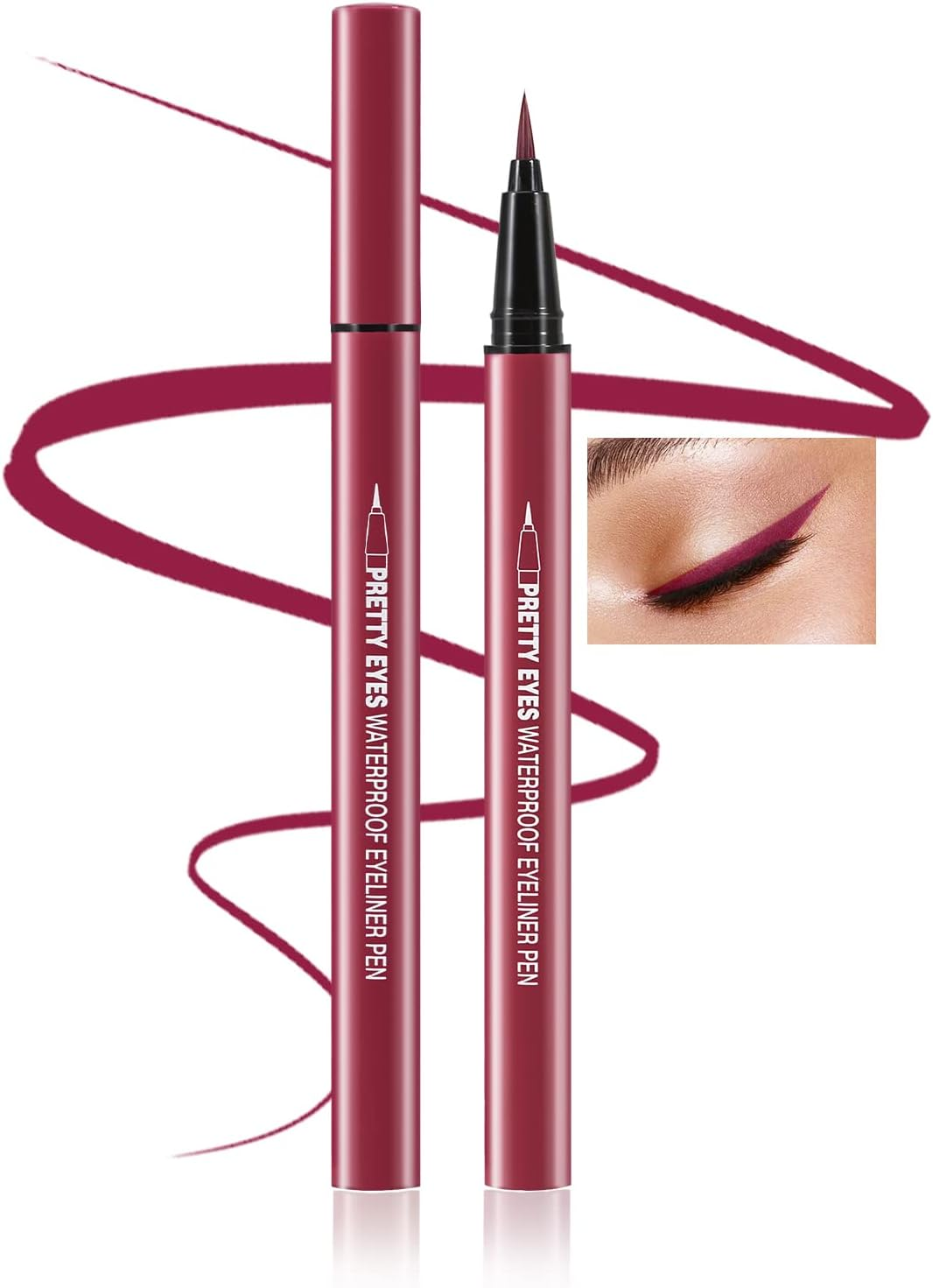 Boobeen Liquid Eyeliner Pen, Matte Eye Liner with Precision Tip, Long Lasting Eyeliner Pencil for Bold Eye Makeup, Glides on Smoothly