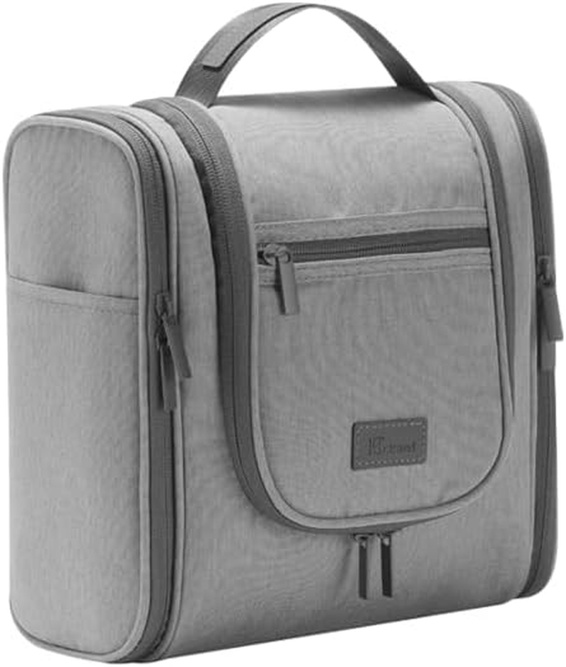 Travel Toiletry Bag for Women and Men, Travel Makeup Bag with Hanging Hook, Large Capacity Water-Resistant Organizer, Cosmetic Bathroom Travel Bag for Toiletries Accessories, Shampoo (Black)