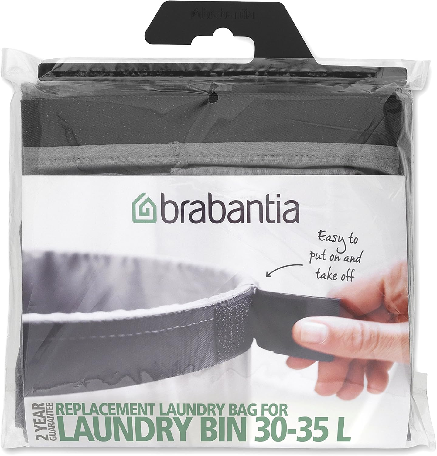Brabantia Laundry Bin Bag, 35 Litre Capacity, Grey image number 2