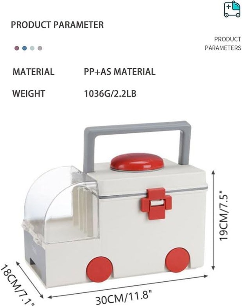 AIMALL Songtai Portable Household First Aid Box - Compact and Lightweight Medicine Storage Solution with Secure Locking System, Available in Grey and Green - 11.8 X 7.1 X 7.5 Inches