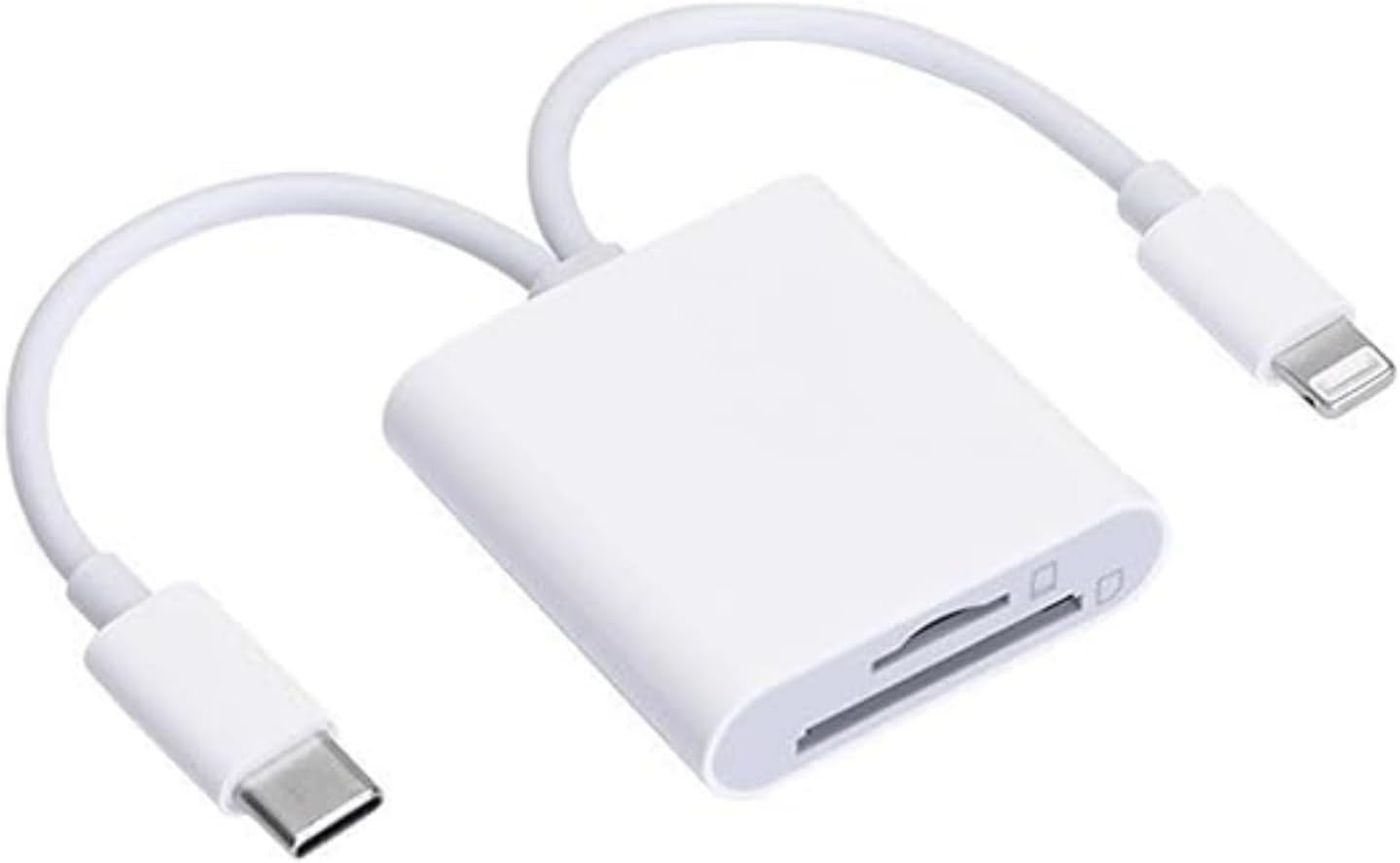 Dual-Slot USB C SD Card Reader&ndash;Type-C & Lightning Adapter for Iphone, Ipad, Galaxy, Laptop&ndash;Portable TF/SD Memory Card Reader image number 5