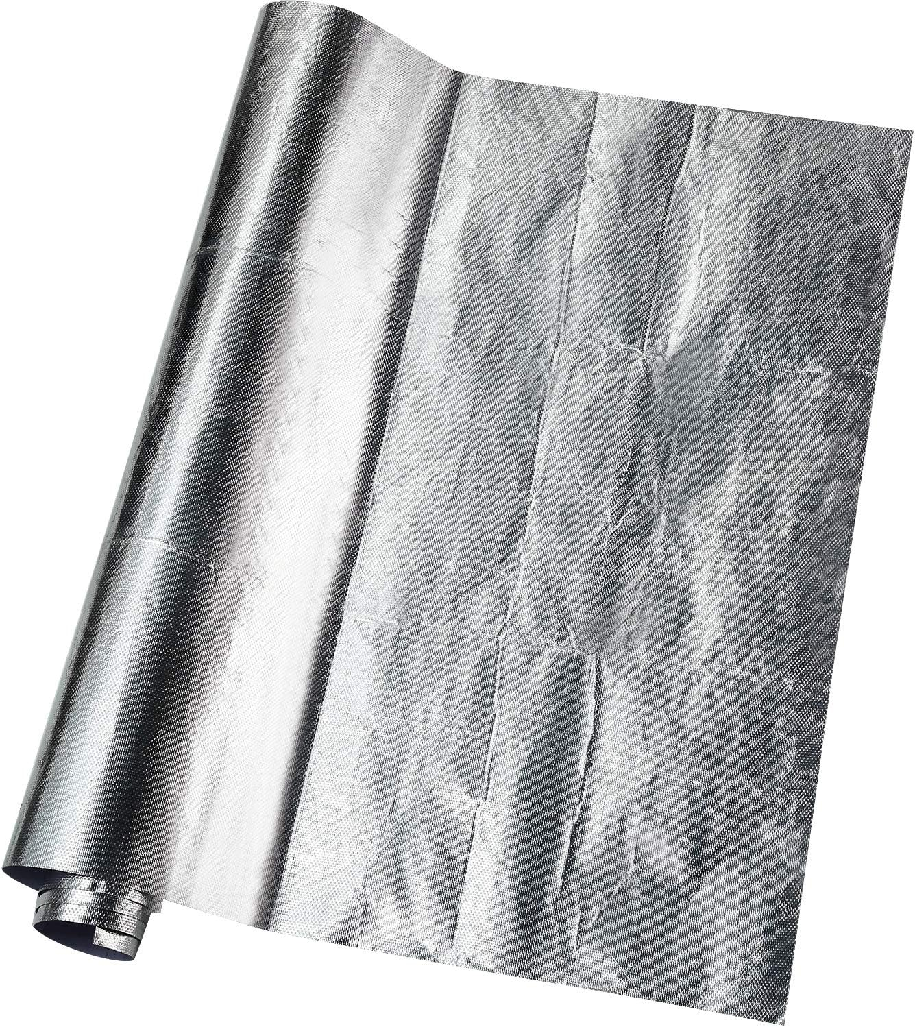 BBTO Heat Reflective Sheet Adhesive Backed Aluminized Fiberglass Heat Shield Tape Protection Barrier Heat Shield Resistant Material for Hose and Auto Use Heat Insulation Sheet(Silver, 12 X 60 Inch)