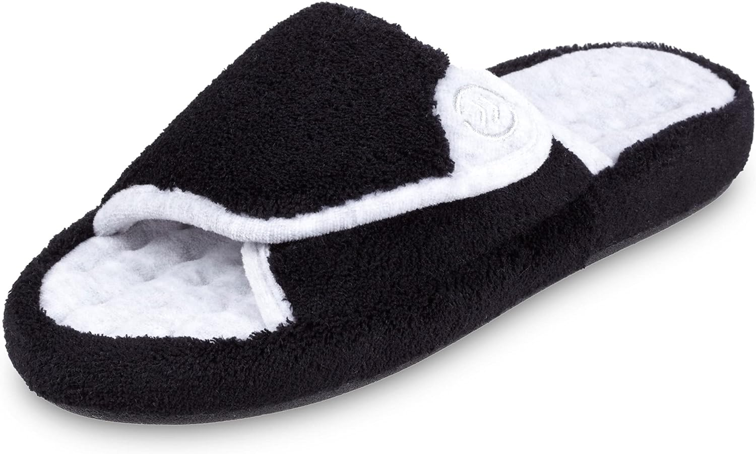 Isotoner Women'S Terry Spa Slip on Slide Slipper with Memory Foam for Indoor/Outdoor Comfort image number 5