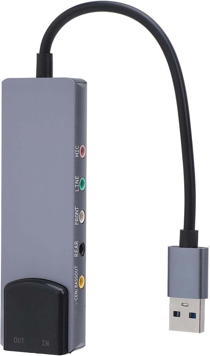 5.1 7.1 Channel Noise Reduction Sound Card Adapter,External Sound Card Mixing Support Optical Input Output USB for 98 ME 2000 7 8, Compatible with Vista, OS X 9.