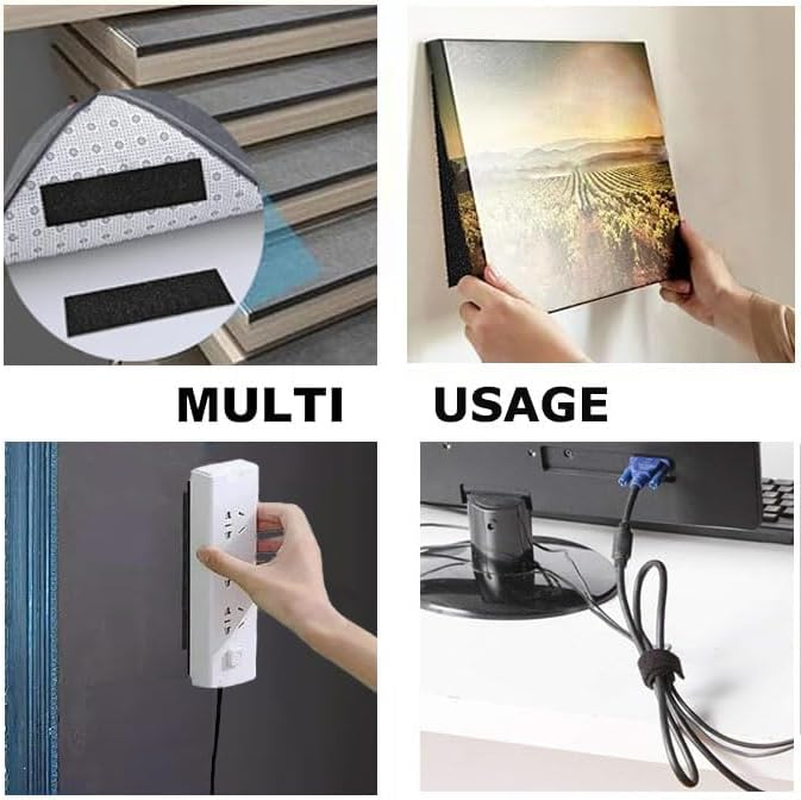 Non Slip Cushion Pad, Rolled Hook Loop Tape with Adhesive for Couch Cushions (10Cm X 3M, Black) image number 2