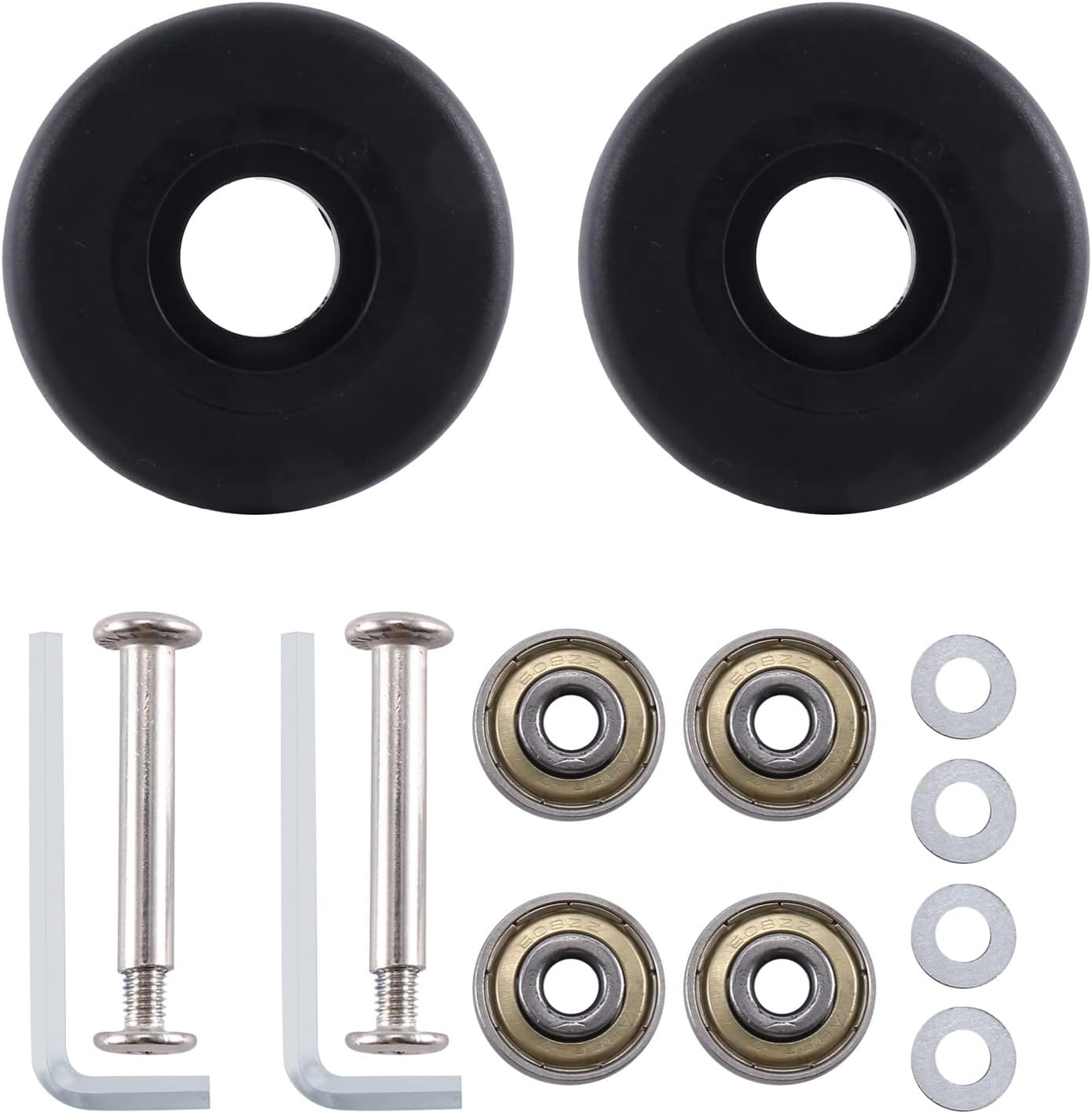 Lyaciomn 50Mm X 18Mm Luggage Suitcase Replacement Wheels, PU Swivel Caster Wheels Carbon Steel Bearings Repair Kits image number 4