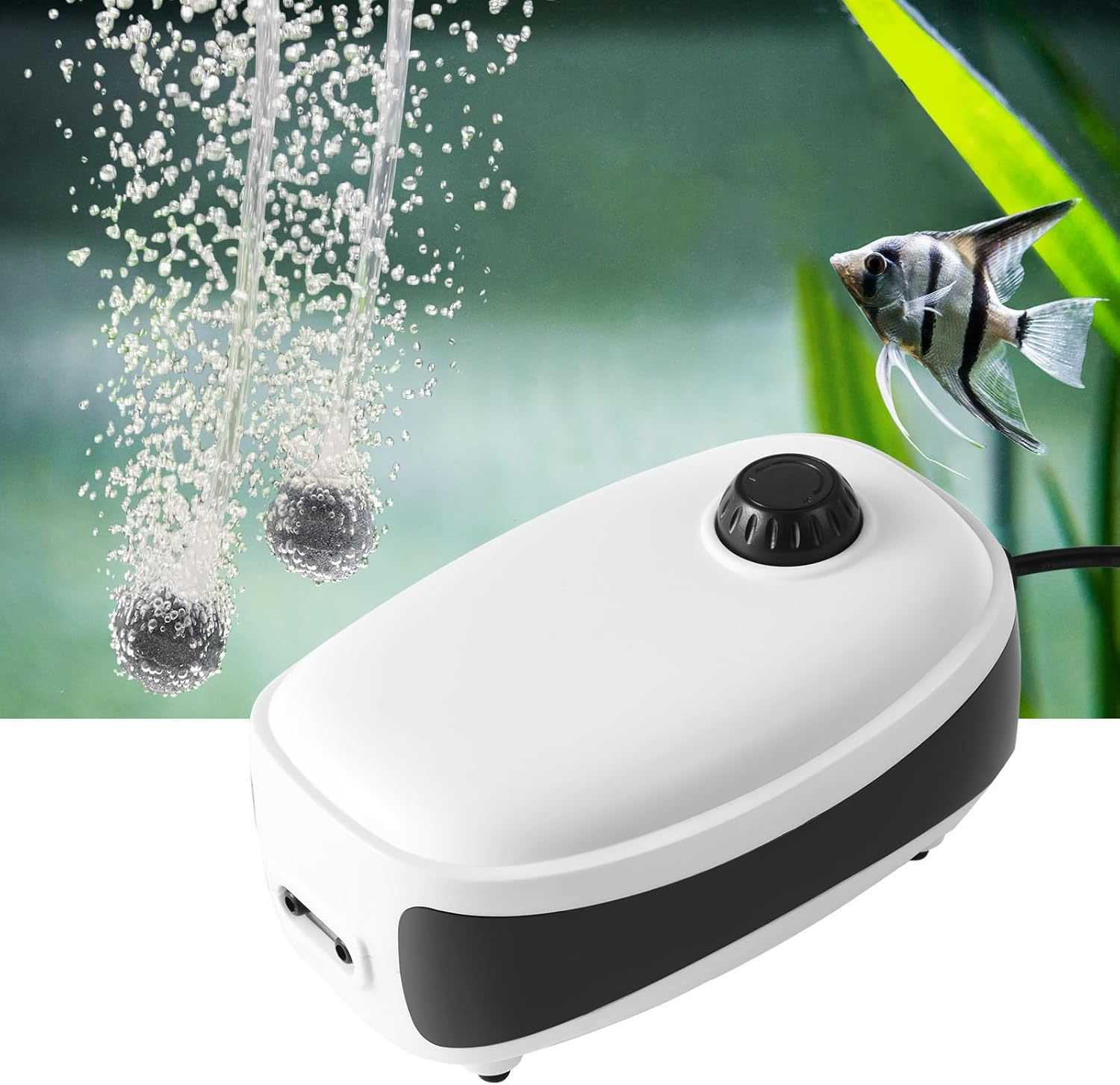 4W 5W Aquarium Air Pump, Dual Outlets Fish Tank Air Pump, 6L/Min 10L/Min Quiet Aquarium Bubbler for 1-600L Fish Tank image number 4