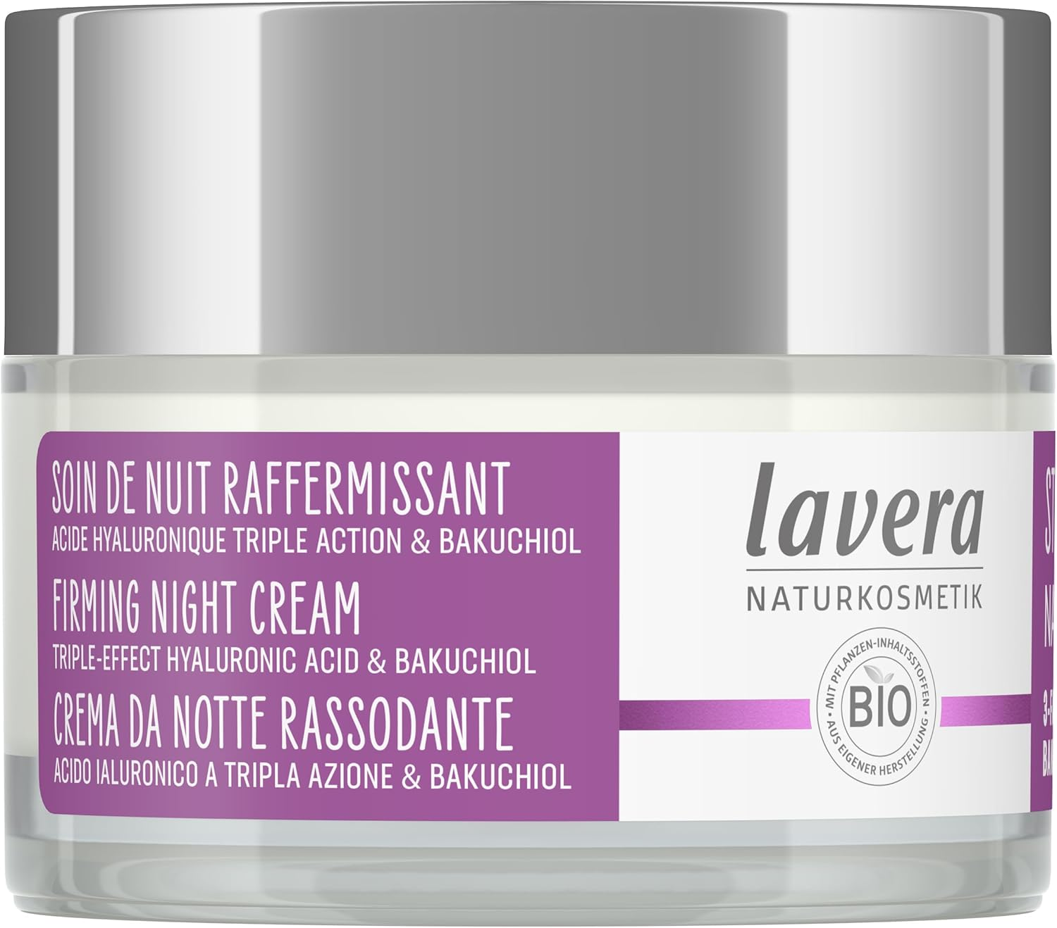 Lavera Firming Night Cream - Vegan - Natural Cosmetics - 3-Way Hyaluronic & Power Active Ingredient Bakuchiol - No Parabens - Moisture and Care - 50 Ml (Pack of 1) image number 4