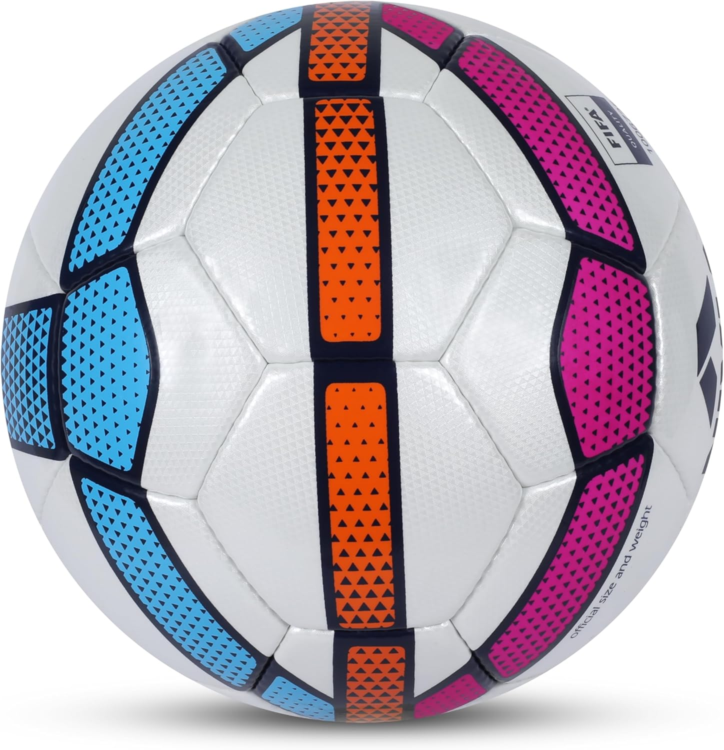 Nivia Simbolo Football (White/Orange, Size 5) | Pu Stitched | 32 Panel | Soccer Ball | Latex Bladder Core image number 1