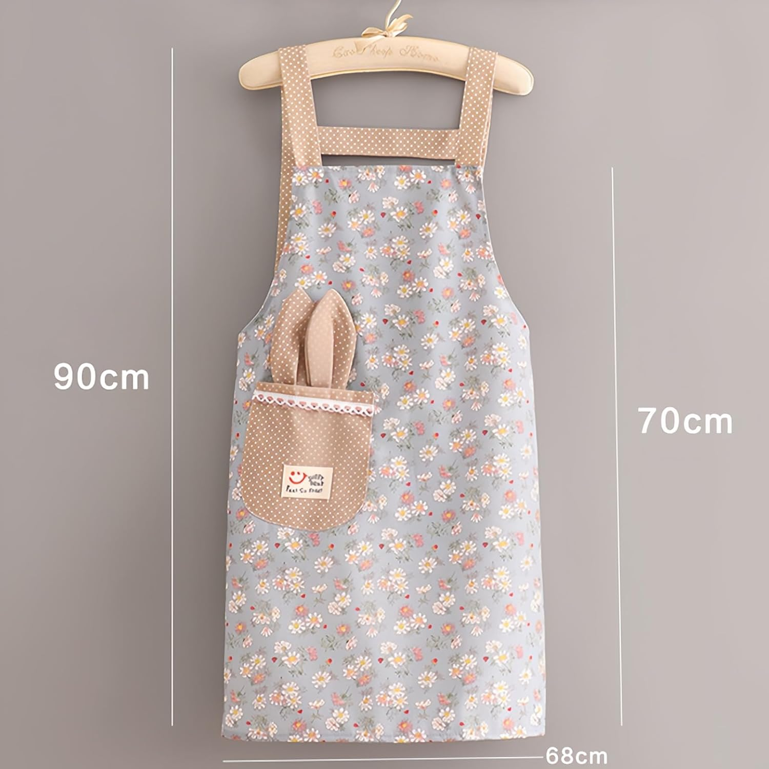 Taoluwin Kitchen Apron, Cooking Apron for Women, Cross Back Design with Stain-Resistant Fabric, Elastic Cuffs, Pockets & Lace Trim for Baking, BBQ image number 2