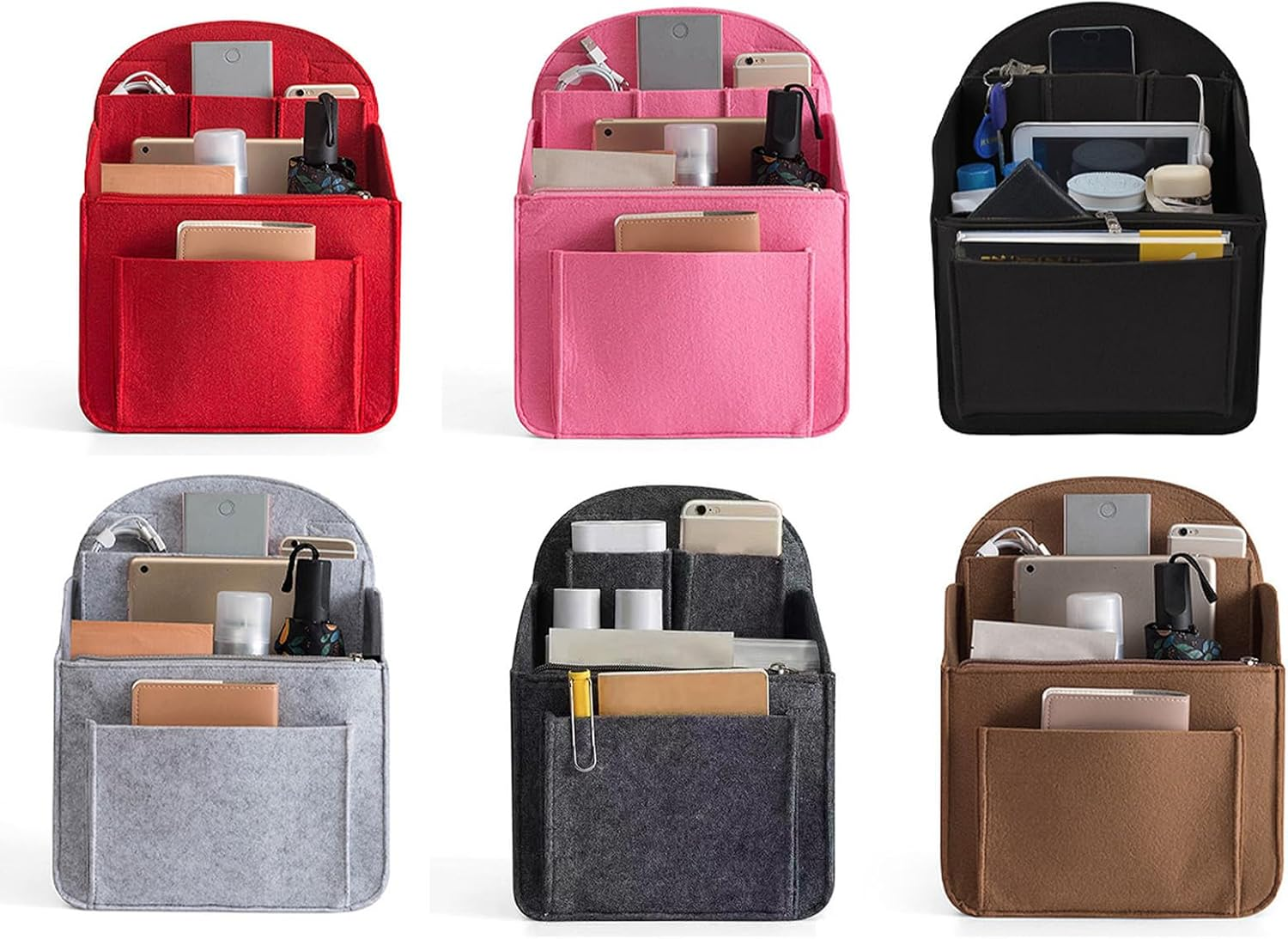 [Xinsheinelry] Backpack Shoulder Bag Handbag Organizer Insert Small Divider Felt Pocket Travel Rucksack Travel Backpack image number 5