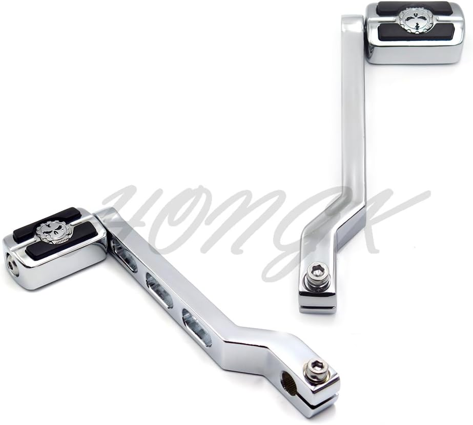 HONGK- Chrome Aluminum Heel/Toe Shift Levers with Skull Shifter Pegs Compatible with H-D Heritage Softail FLST 1986-Later [B07FDKPVMN]