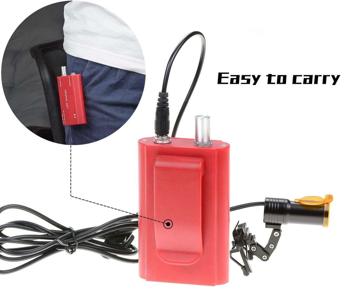 Tankredrug Portable Red Headlight,5W LED Plastic Headlamp Belt Clip Filter for Binocular Loupe with Cloth Bag image number 6