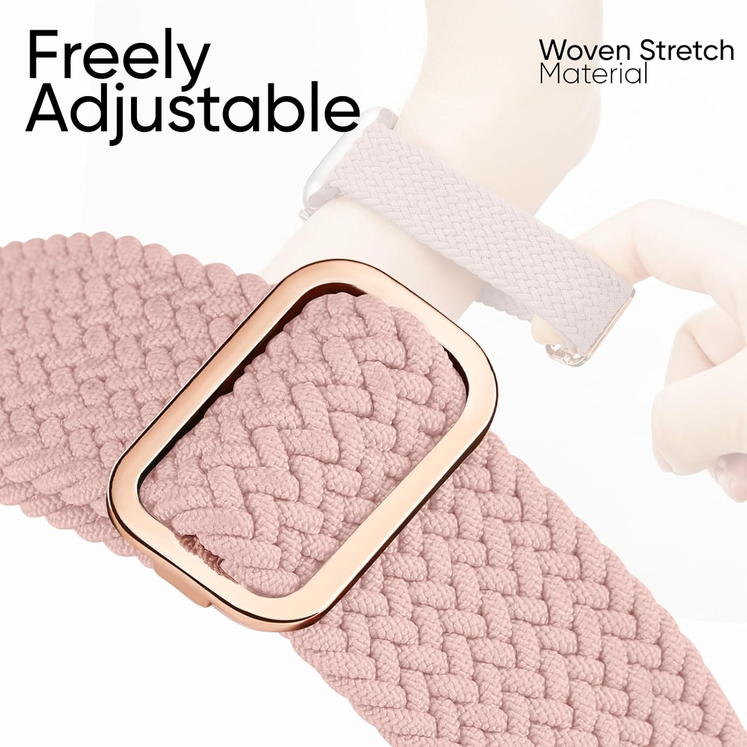 6 Pack Braided Stretchy Bands Compatible with Apple Watch Band 38Mm 40Mm 41Mm 42Mm 44Mm 45Mm 46Mm 49Mm Women Men, Adjustable Nylon Solo Loop Elastic Straps for Iwatch Series 11 10 9 8 7 6 5 4 SE Ultra image number 5