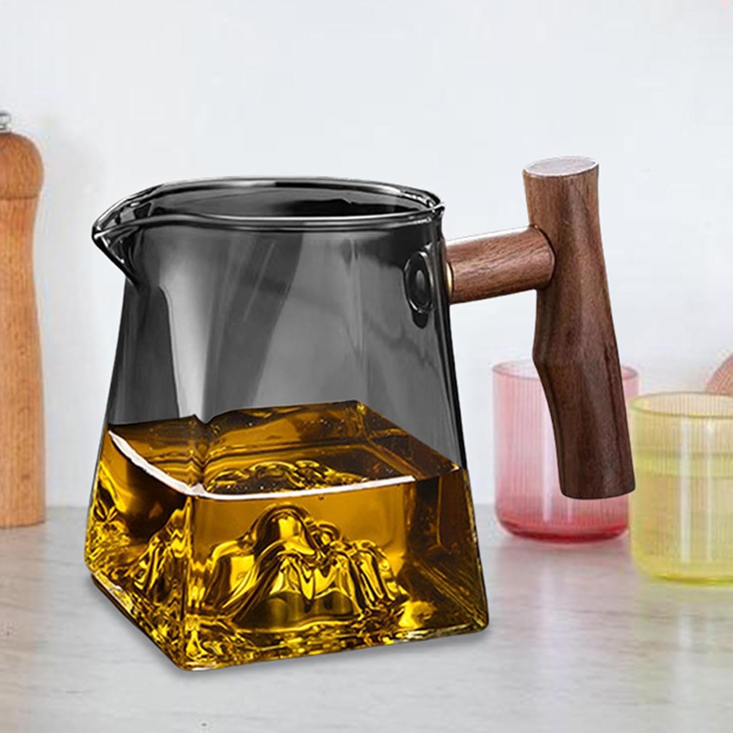 Glass Teapot, Glass Coffee Pot - Espresso Container with Handle | Heat Insulating Coffee Machine Replacement, 330Ml Pour over Coffee Mug for Travel and Camping Use image number 6